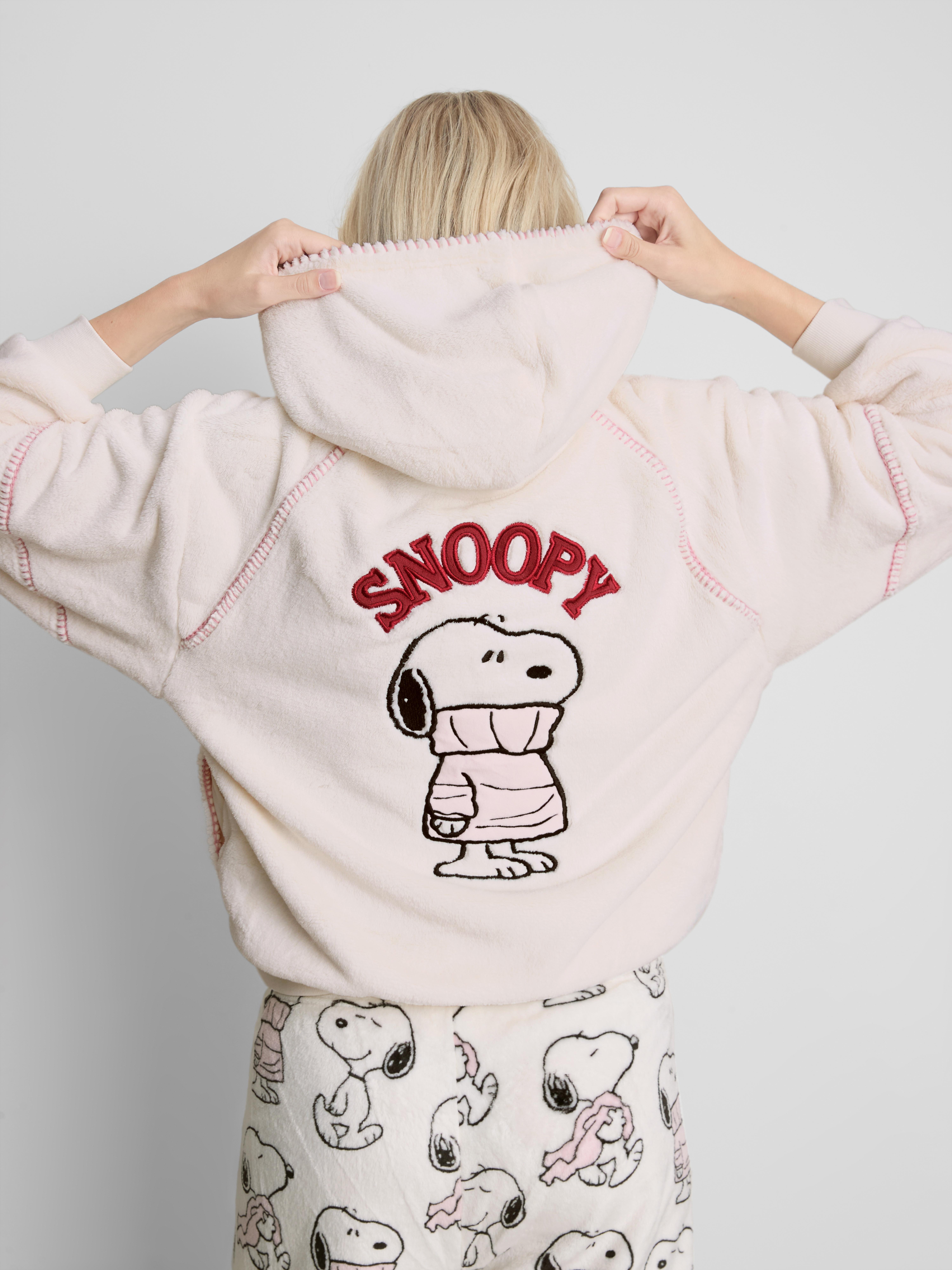Camisola capuz pelúcia gráfico Snoopy