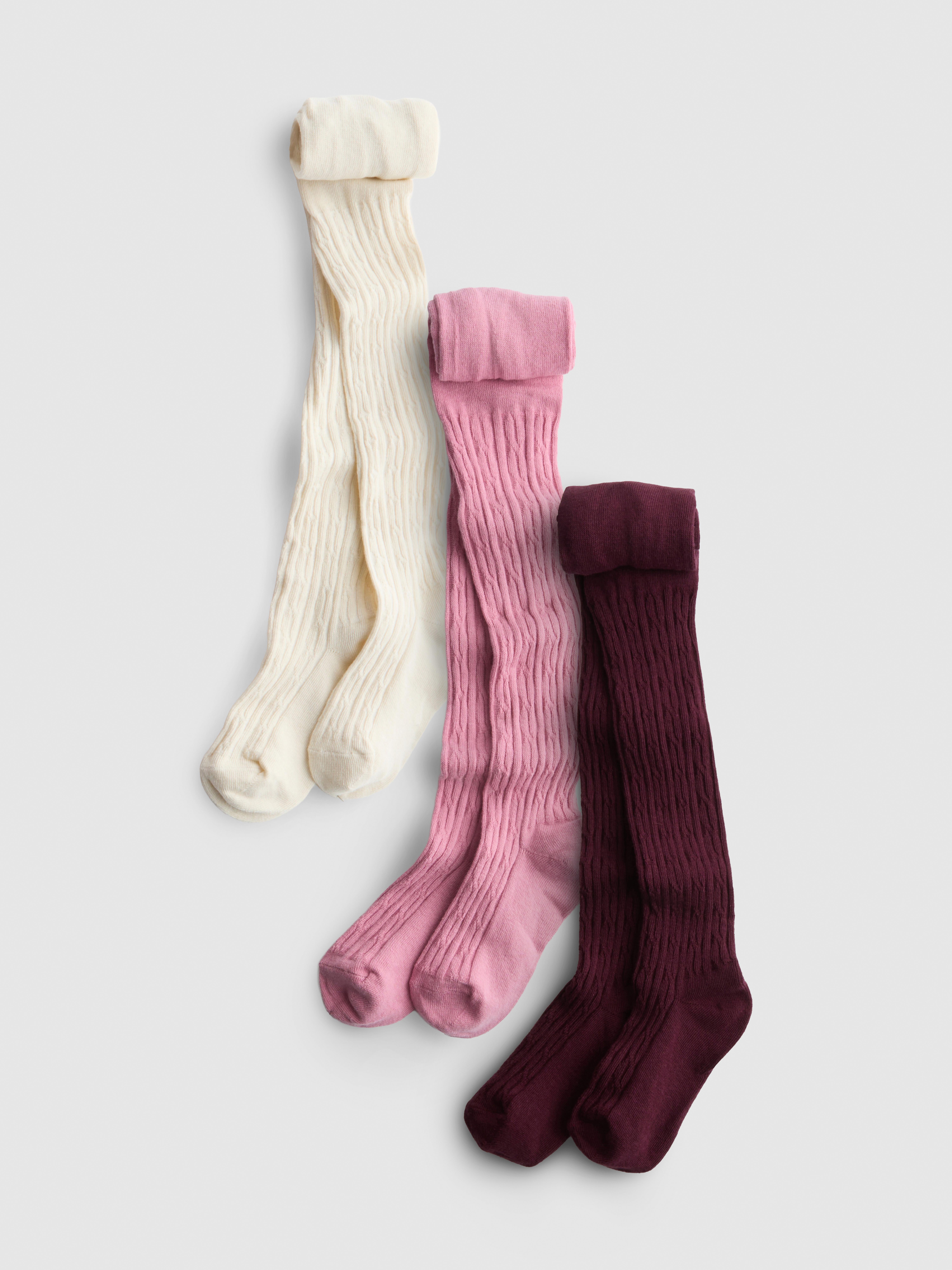 3-Pack Cable Knit Tights