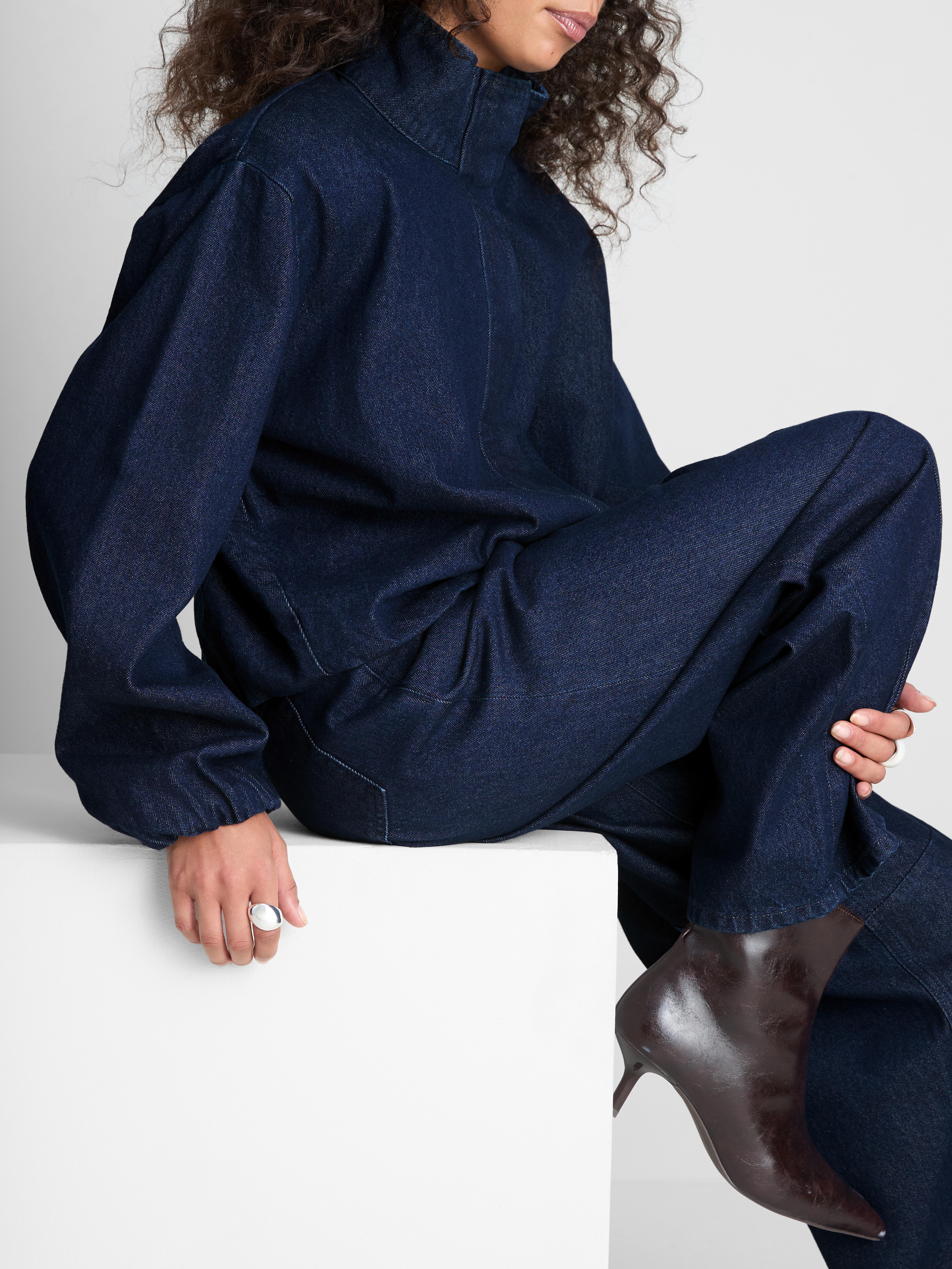 Paula Echevarría Funnel Neck Denim Jacket