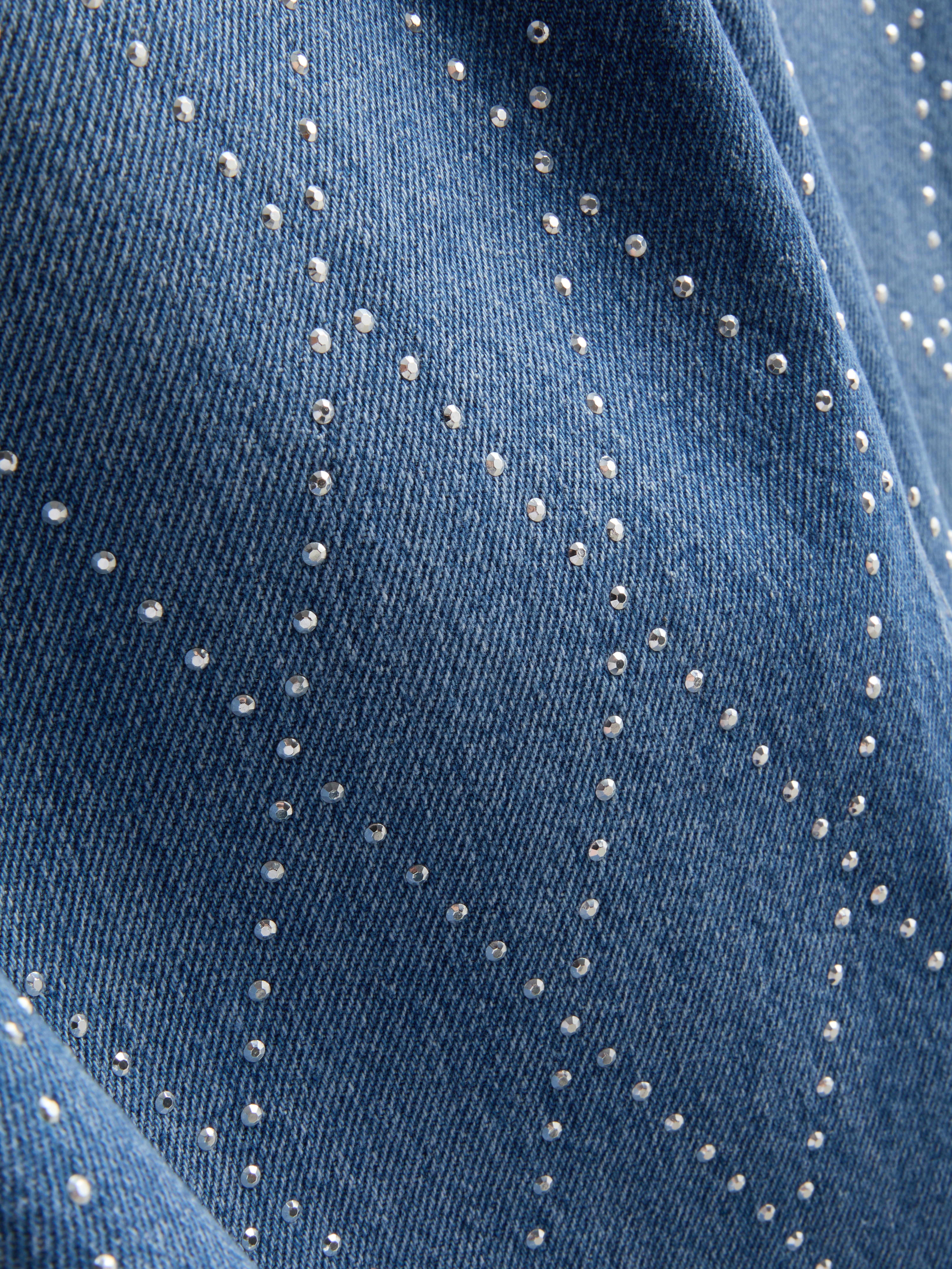 7-15yrs | Pure Cotton Rhinestone Wide Leg Jeans
