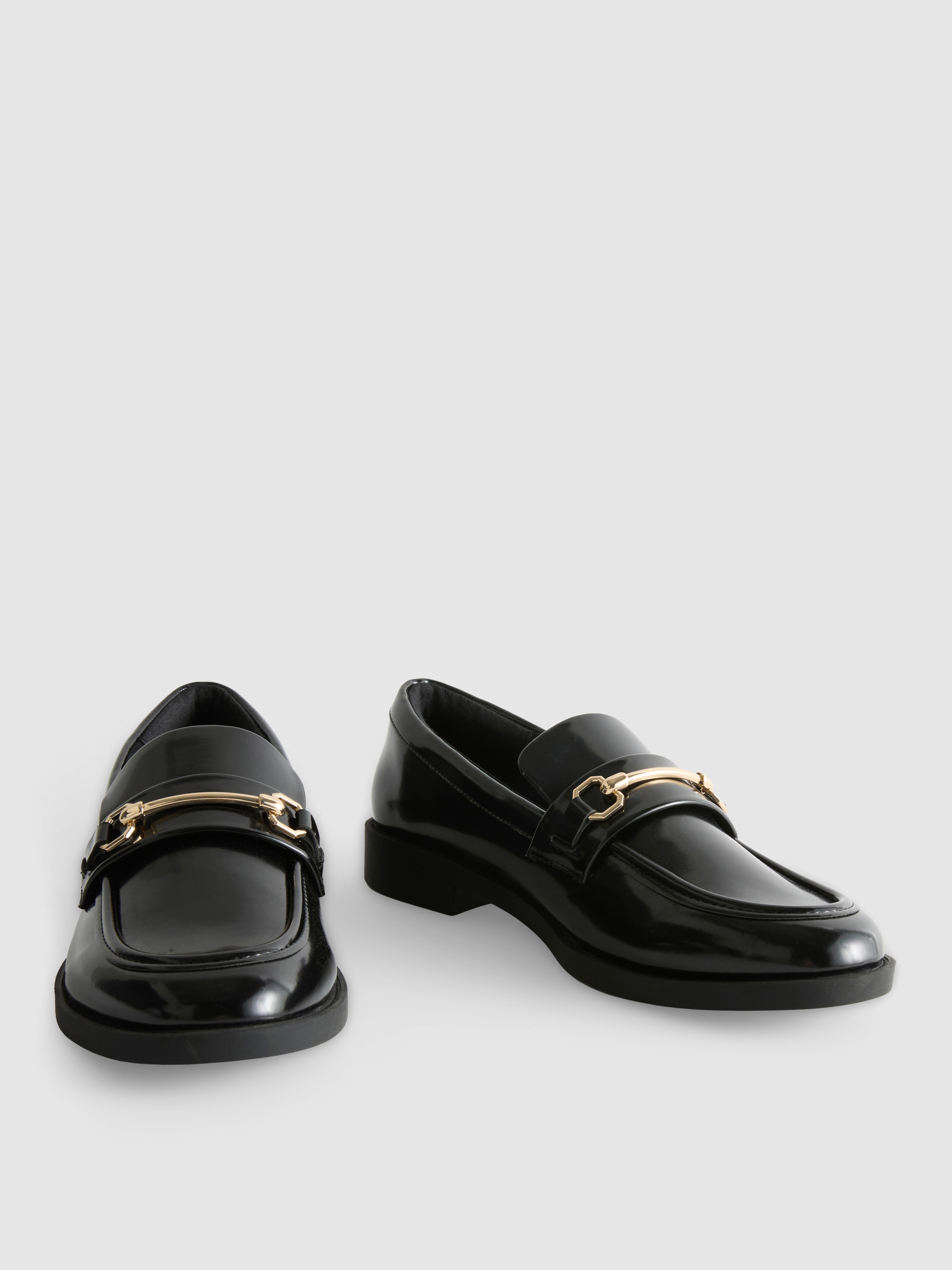 Faux Leather Snaffle Loafers