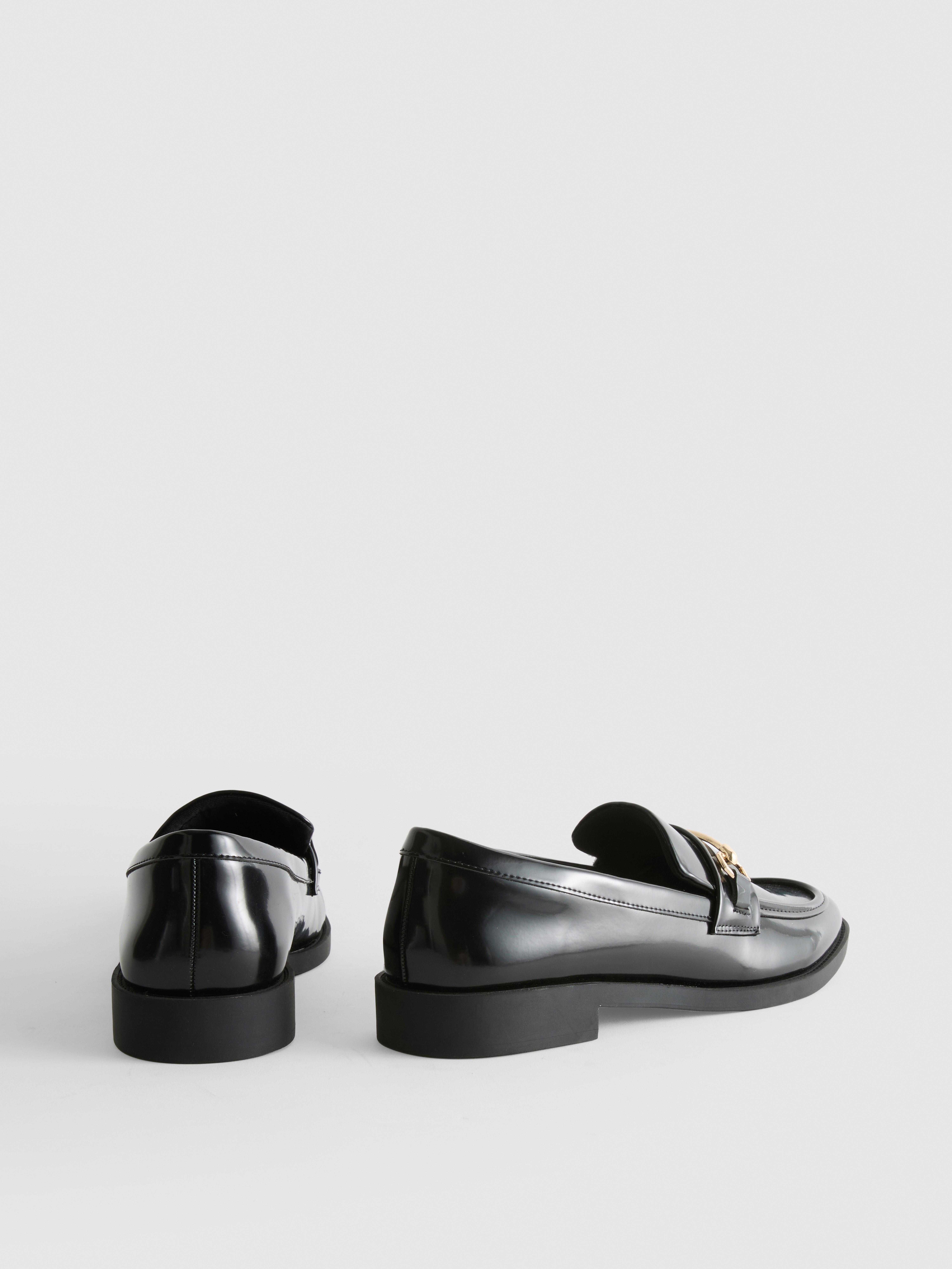 Faux Leather Snaffle Loafers
