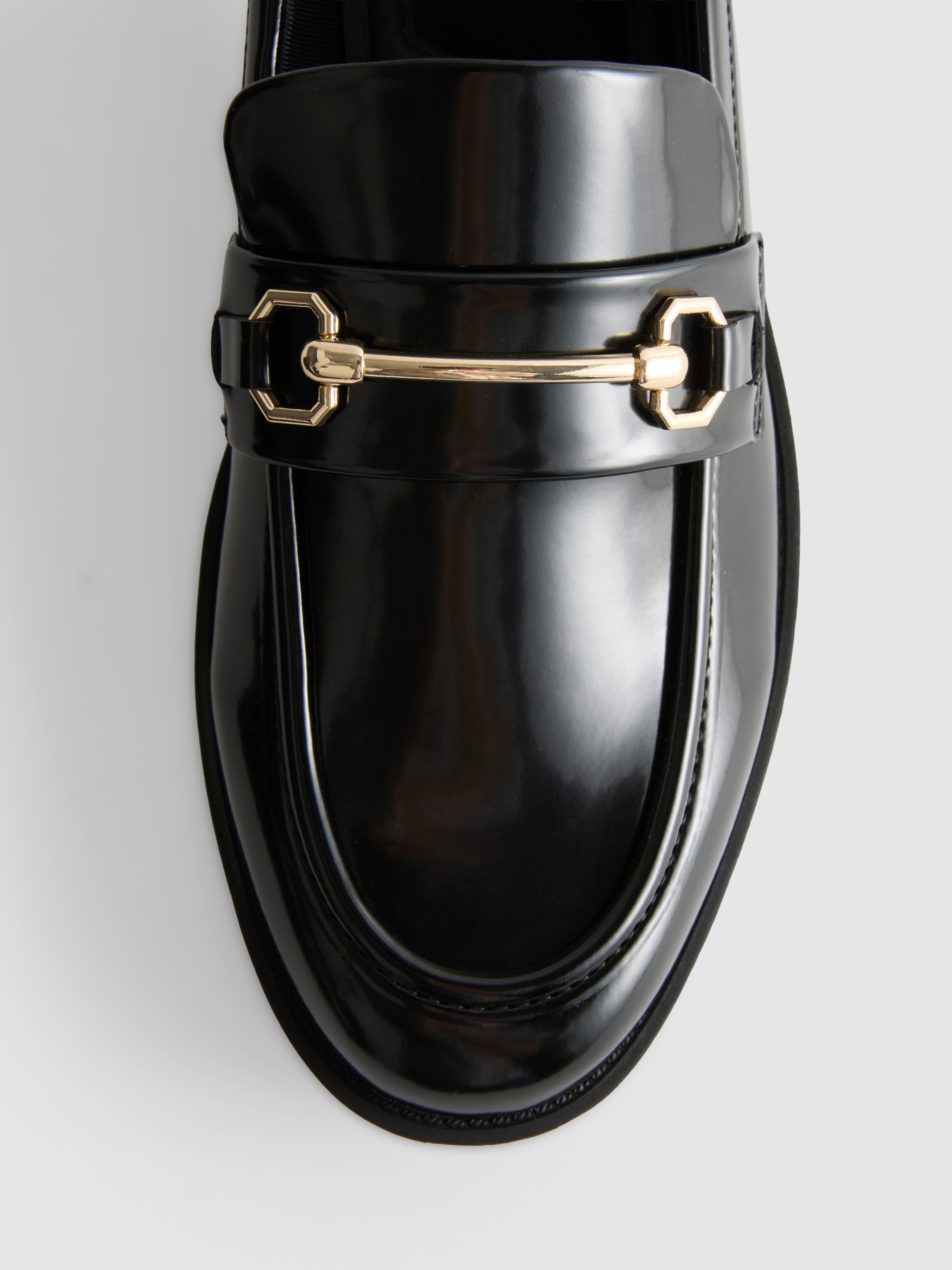 Imitatieleren loafers met trens