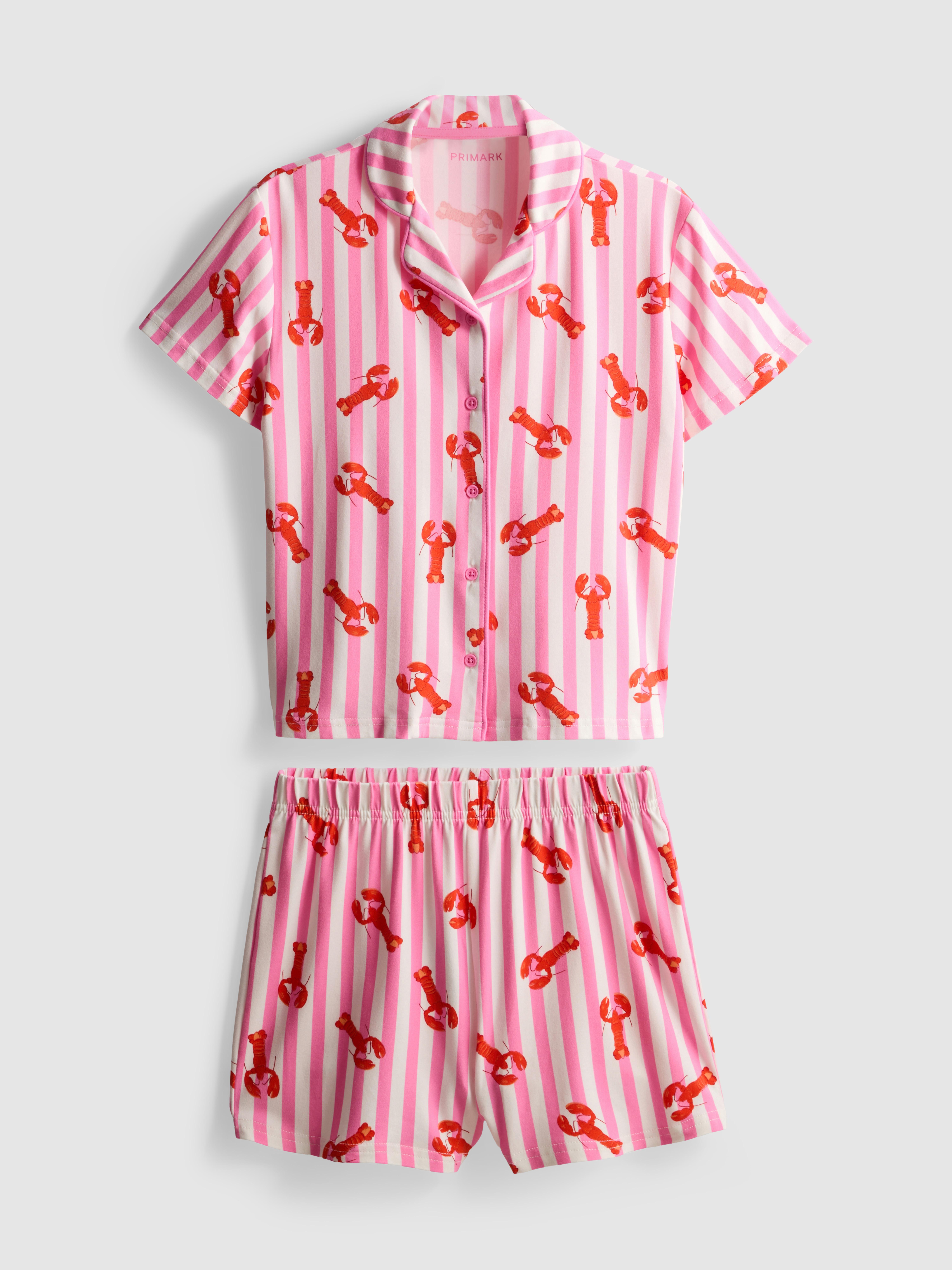 5-15 anos | Camisa curta pijama gráfico lagosta