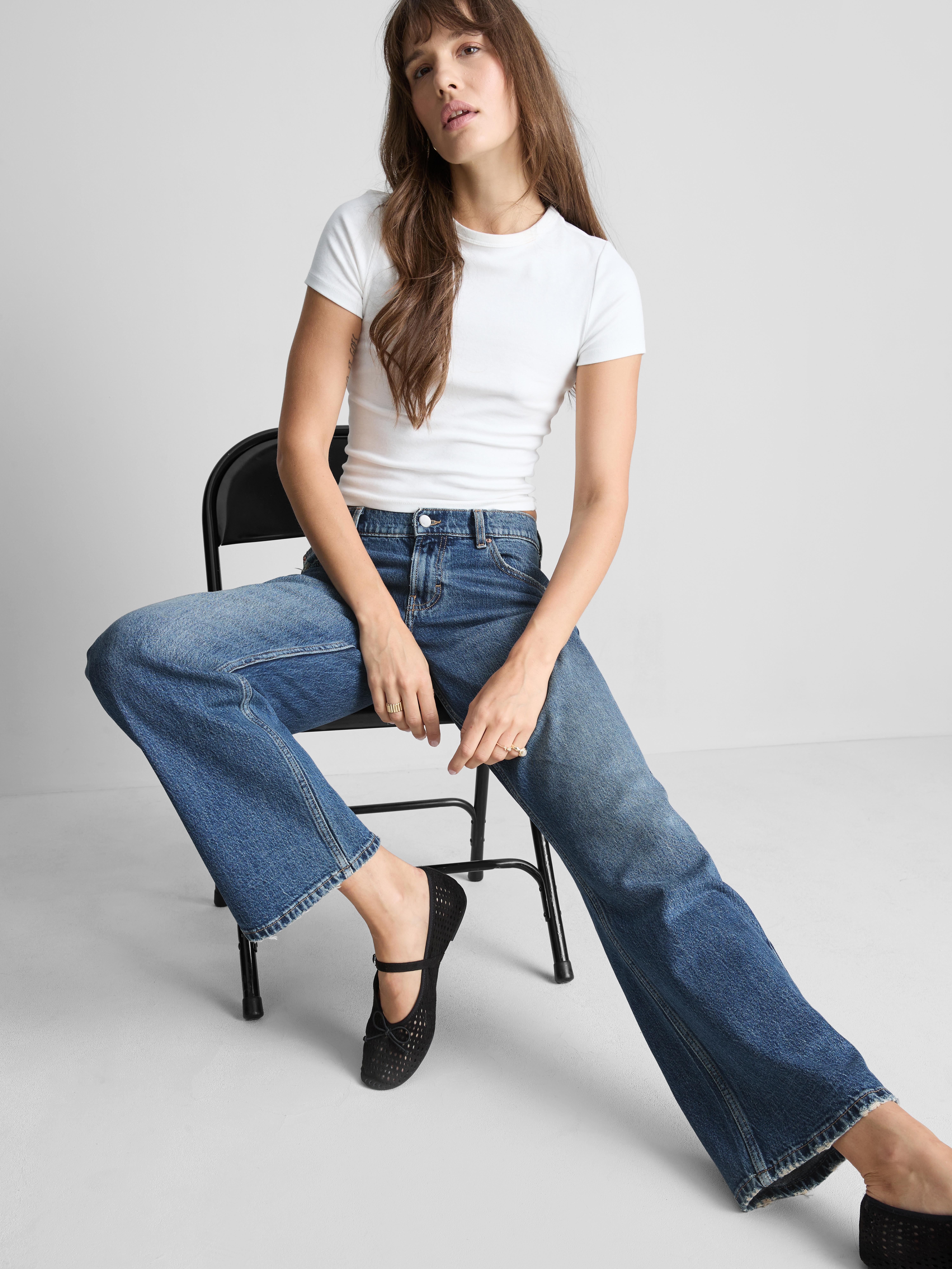 Cotton-Rich Denim Low-Rise Straight-Leg Jeans