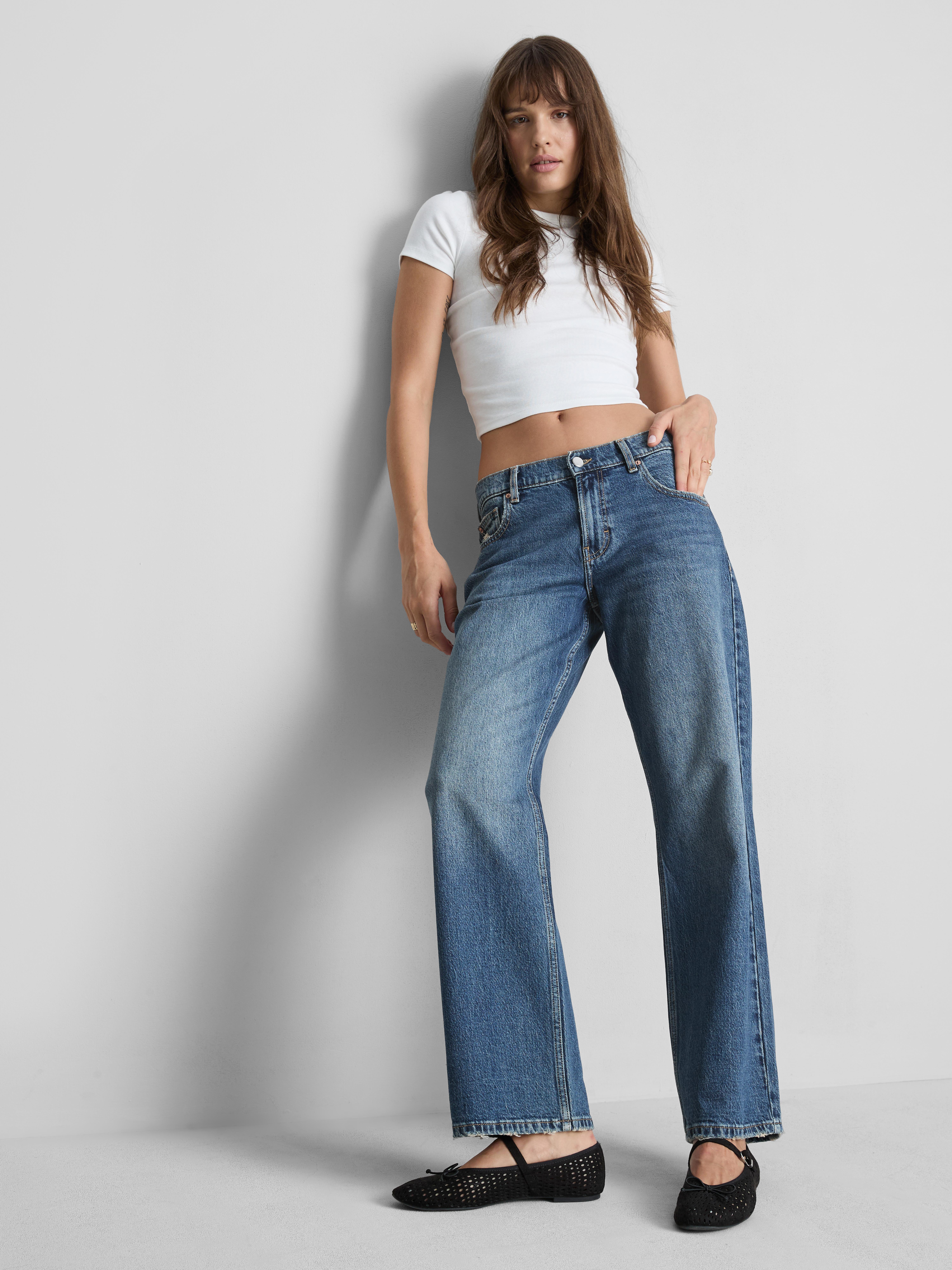 Cotton-Rich Denim Low-Rise Straight-Leg Jeans