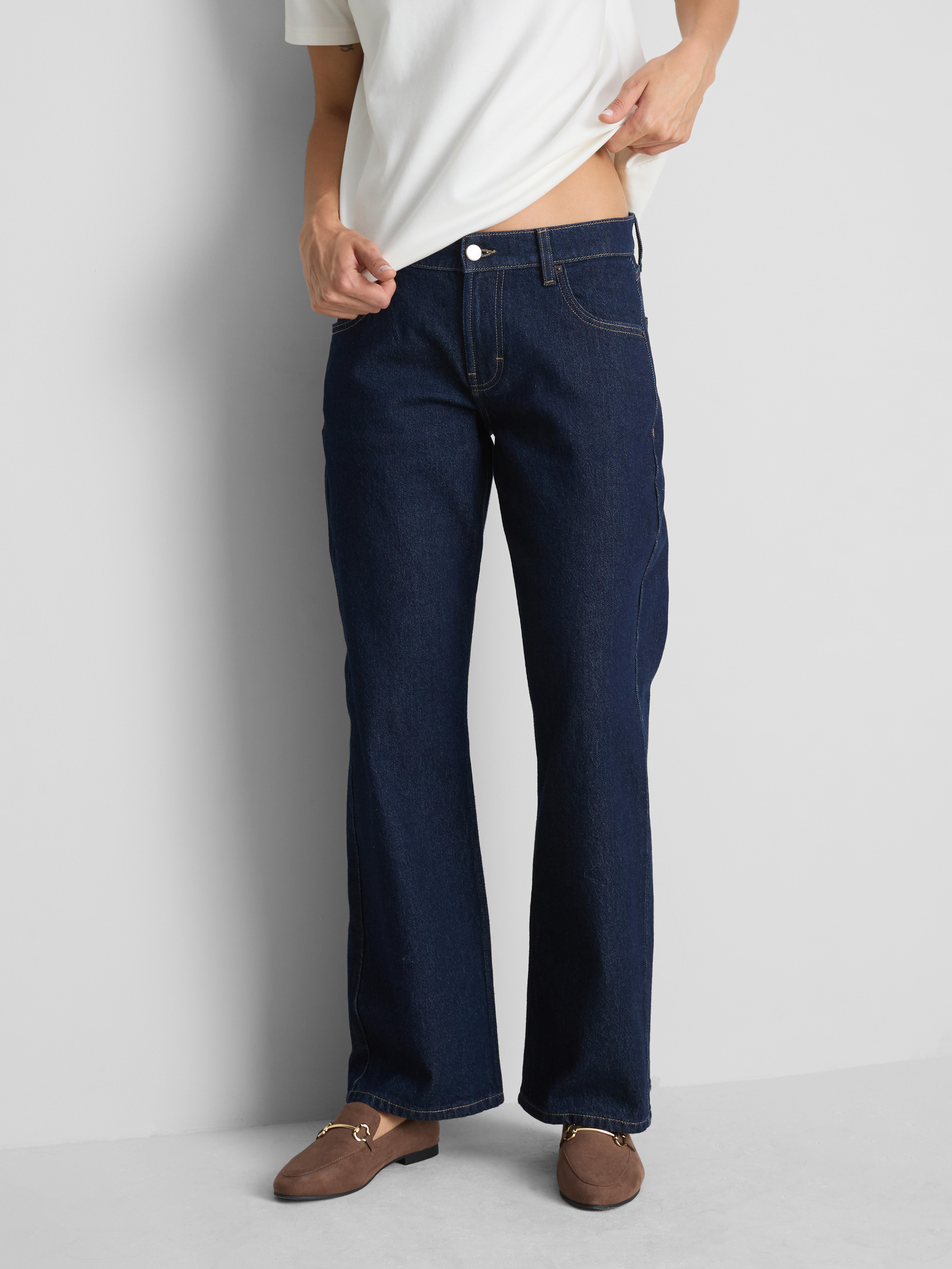 Cotton-Rich Denim Low-Rise Straight-Leg Jeans