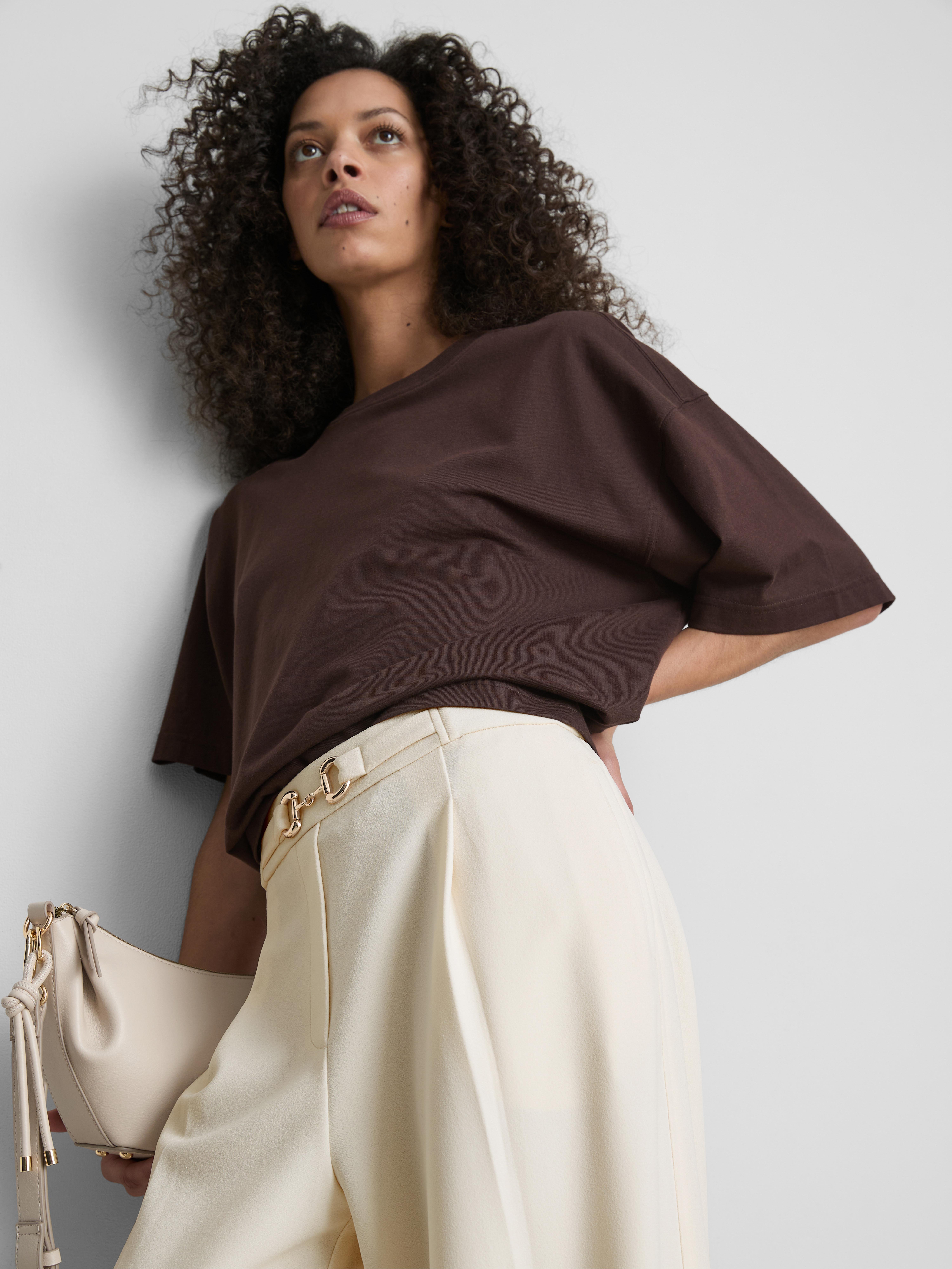 Snaffle Detail Wide Leg Trousers