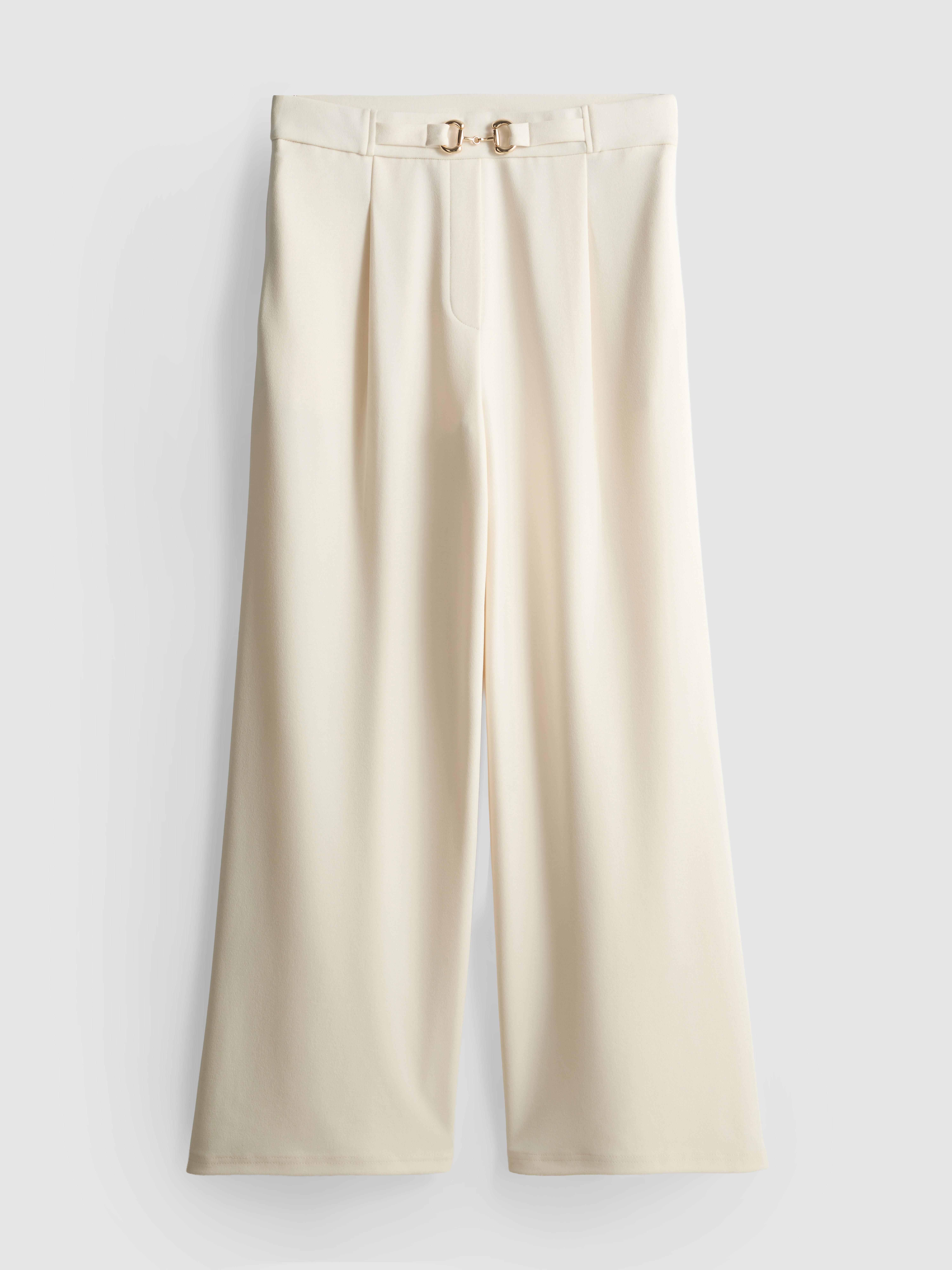 Snaffle Detail Wide Leg Trousers