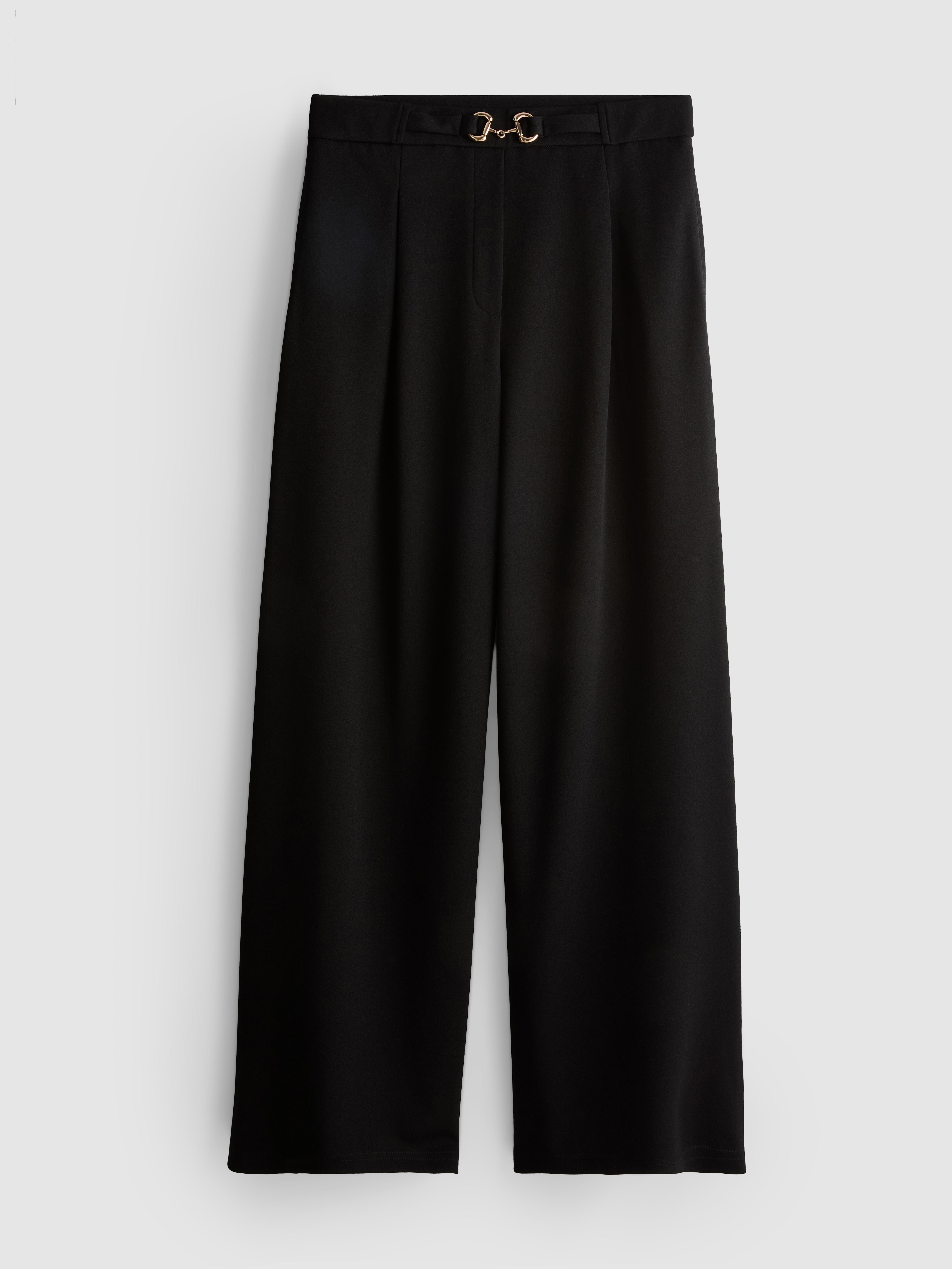 Snaffle-Detail Wide-Leg Pants