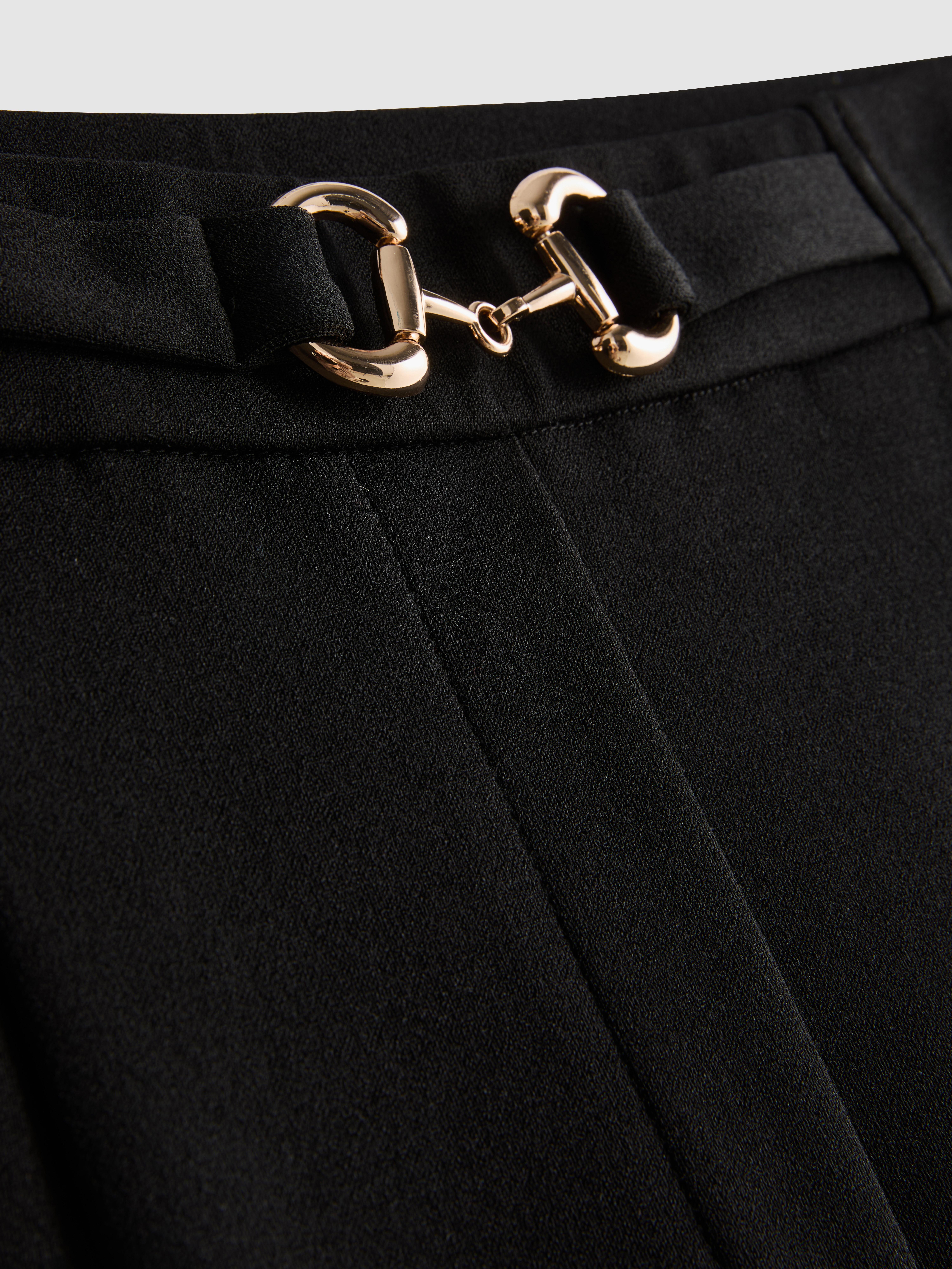 Snaffle-Detail Wide-Leg Pants