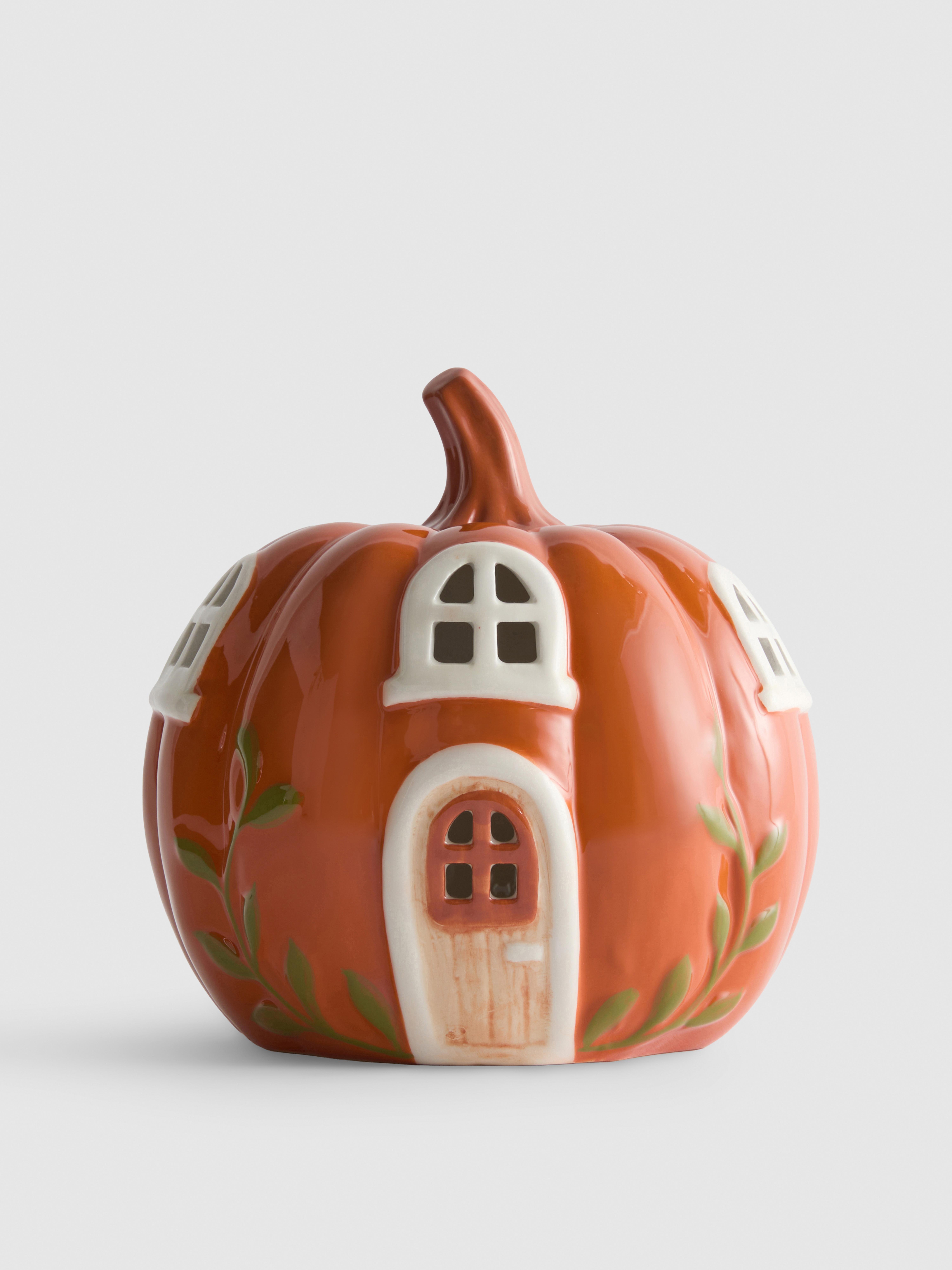 Pumpkin House LED Ornament