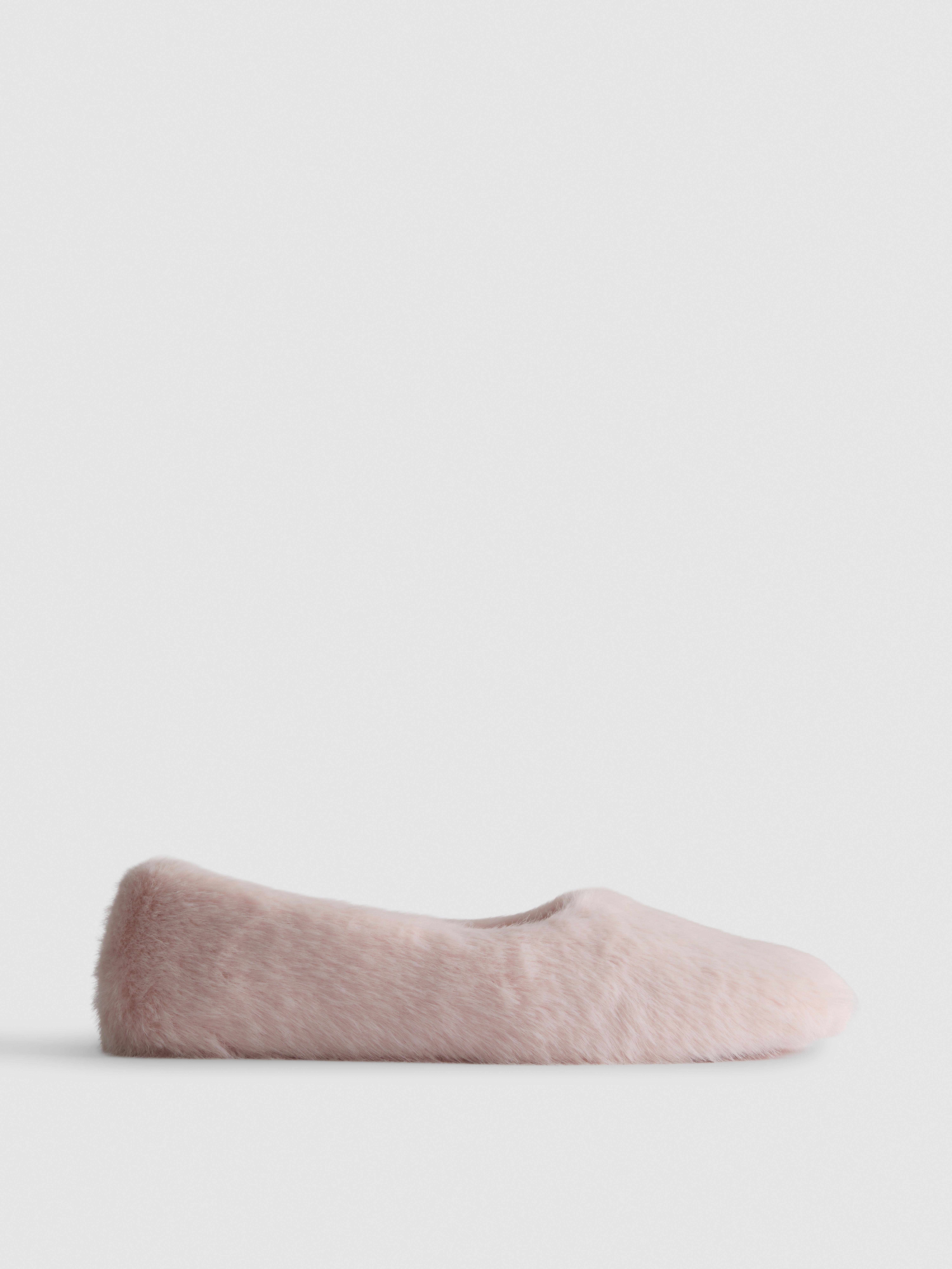 Faux Fur Ballet Slippers