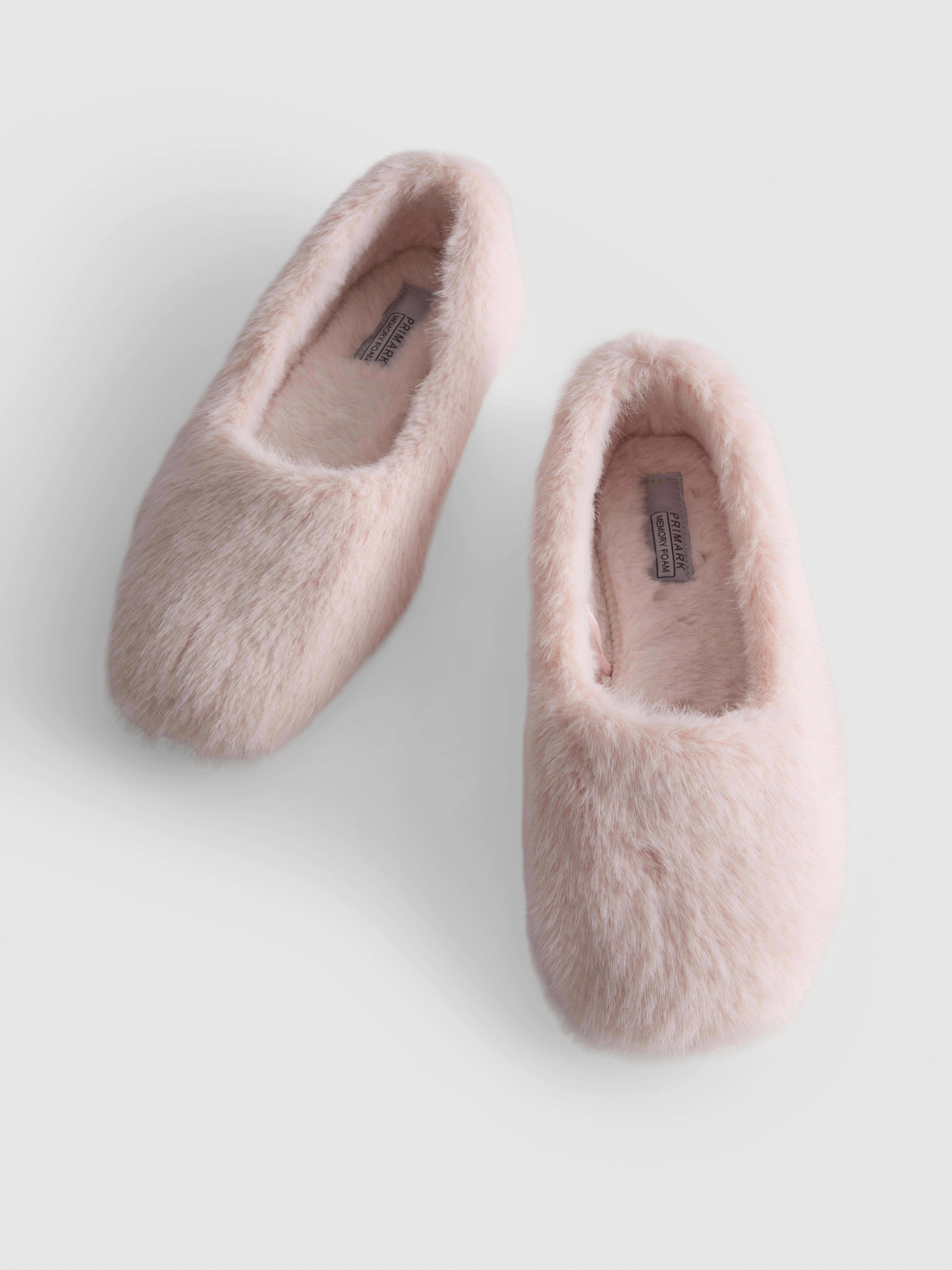 Faux Fur Ballet Slippers