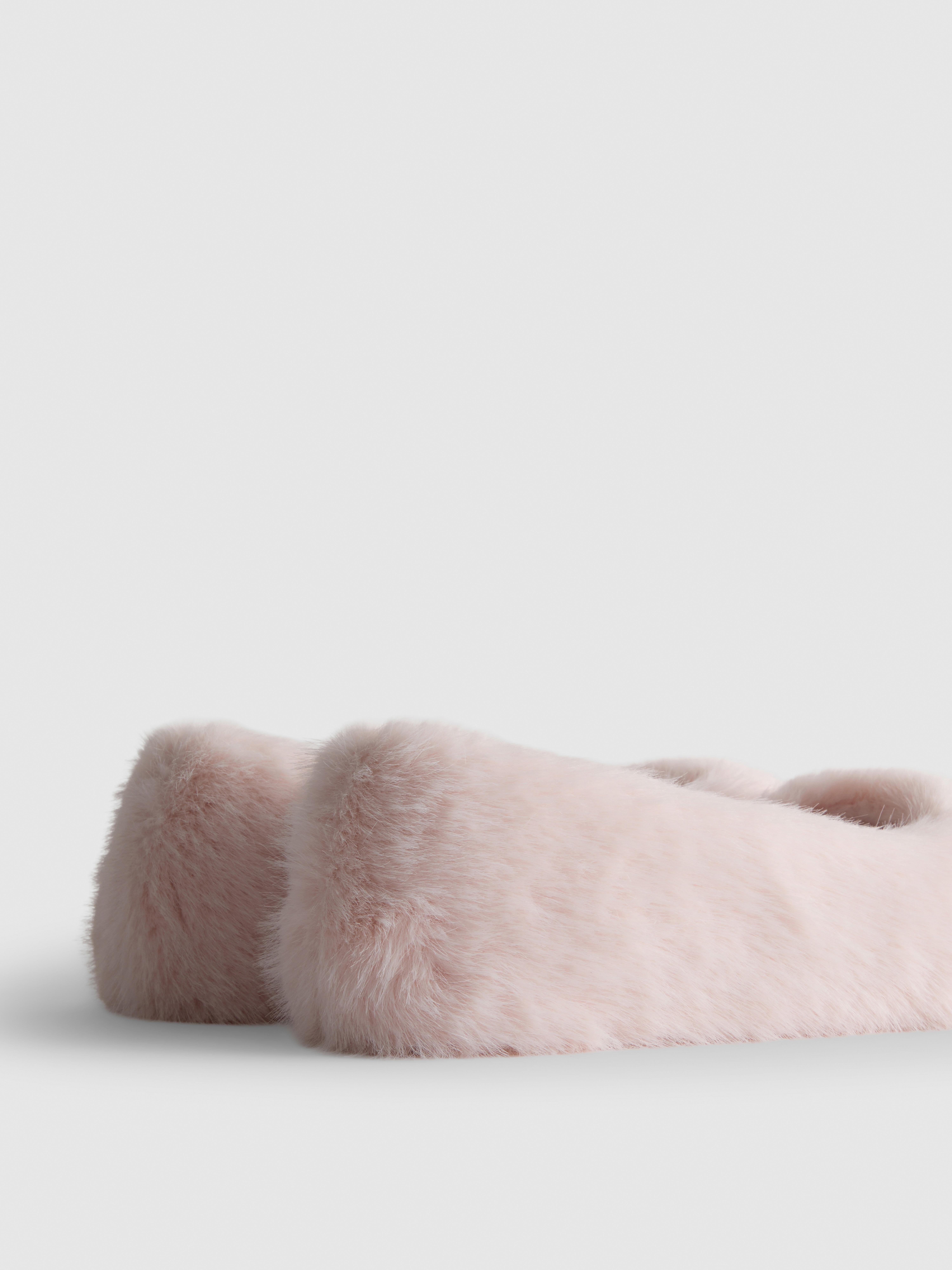 Faux Fur Ballet Slippers