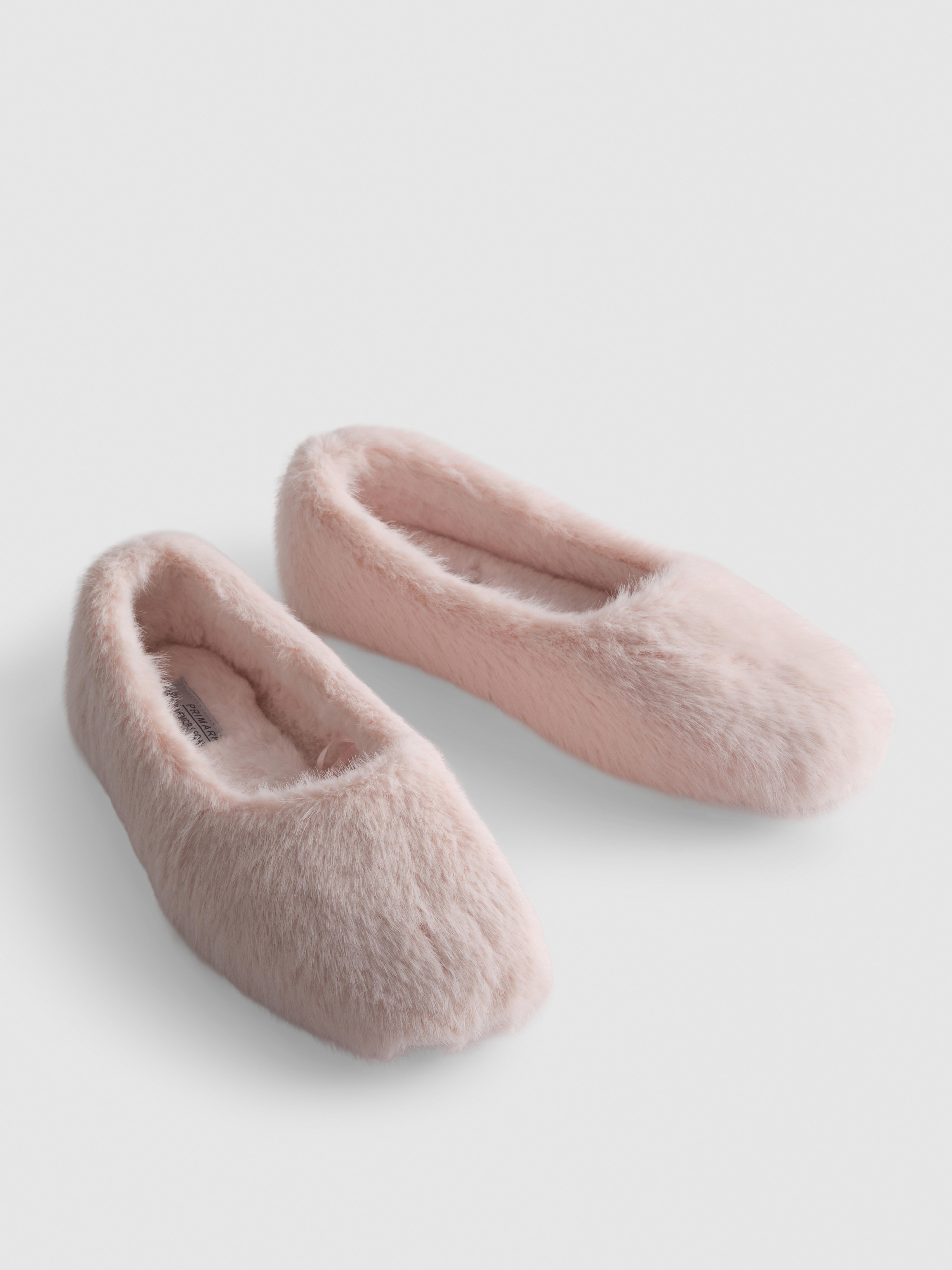 Faux Fur Ballet Slippers