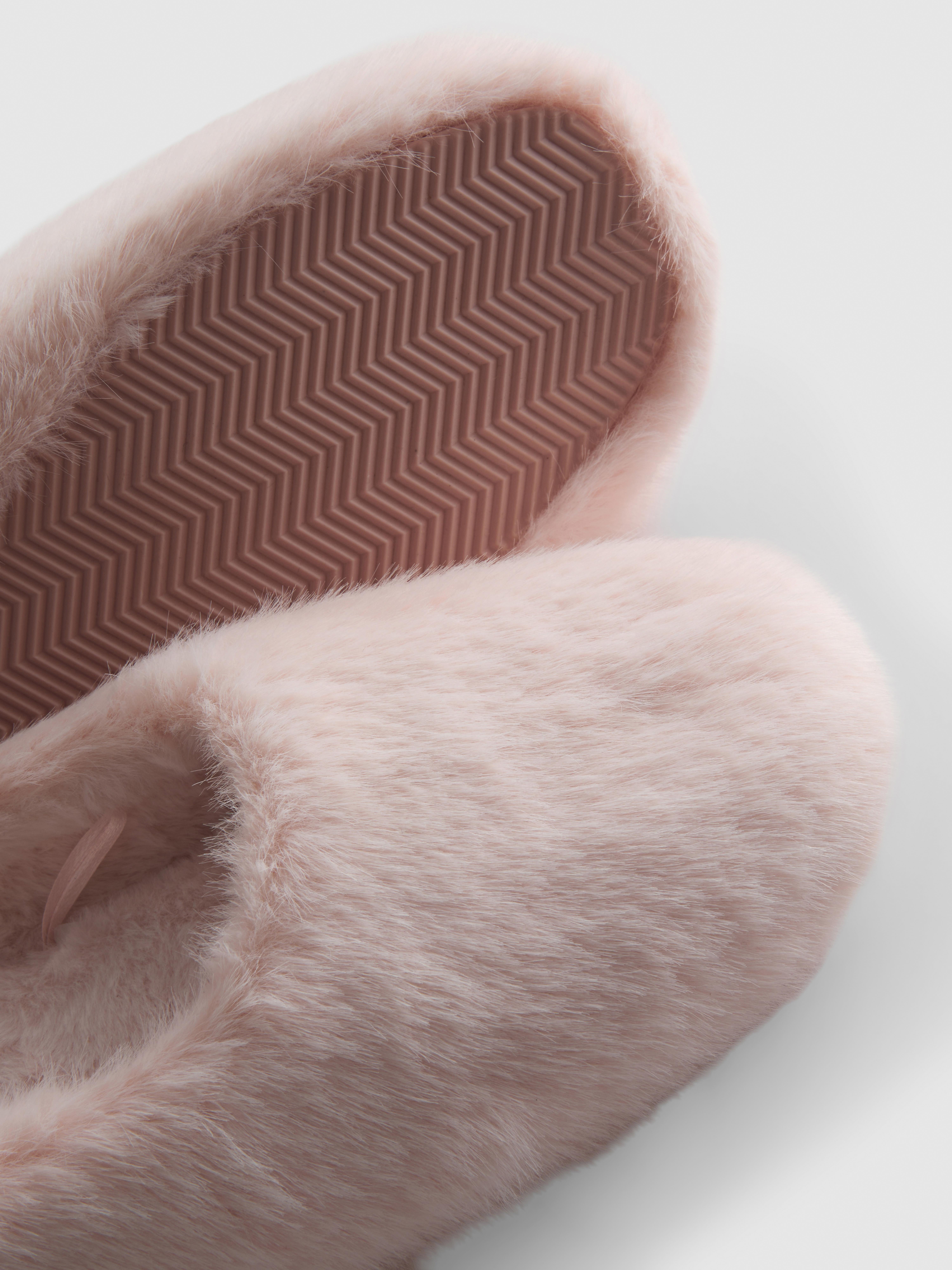 Faux Fur Ballet Slippers