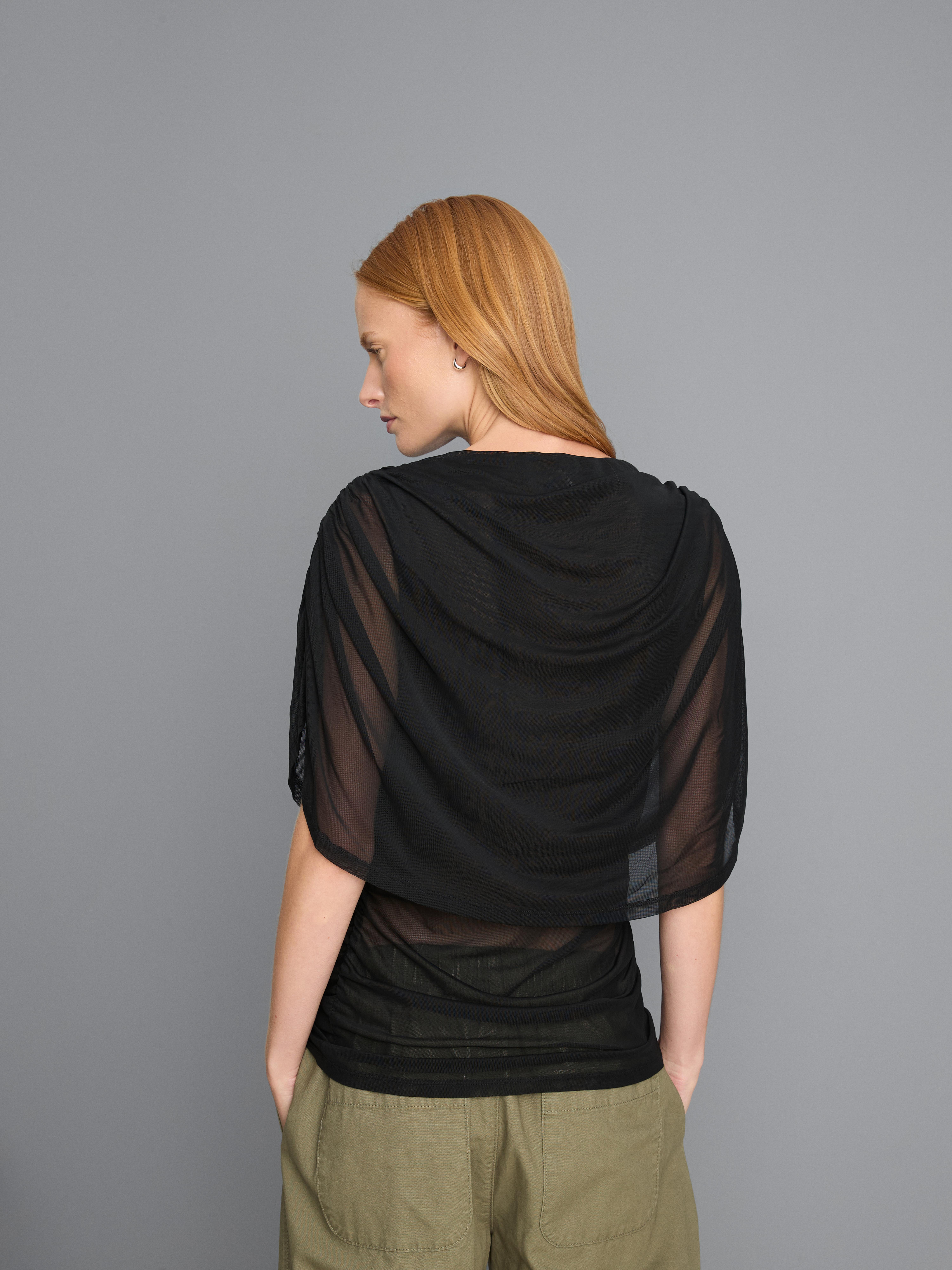 Double Layered Mesh Drape Top