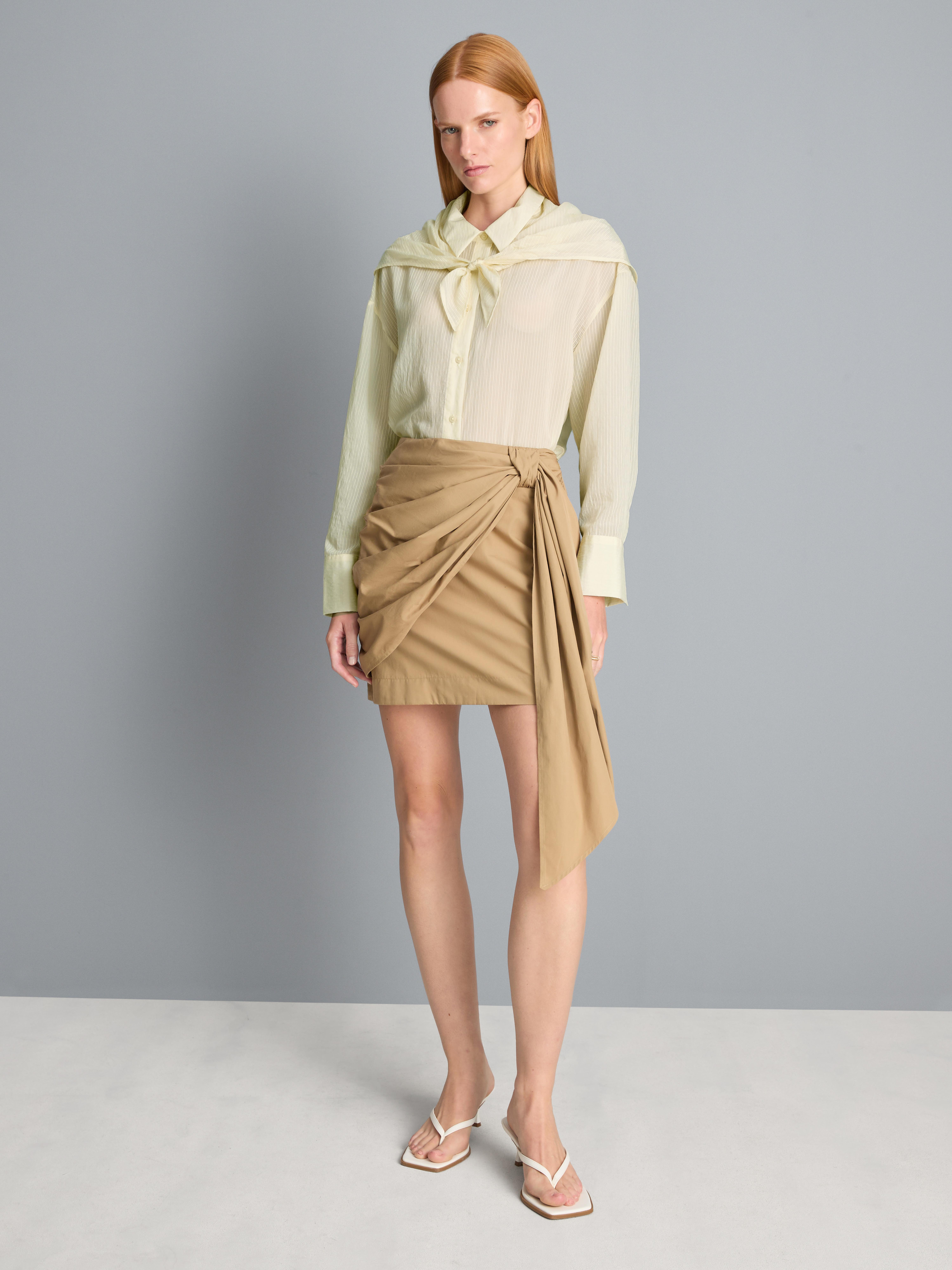 Textured Tie Neck Shirt