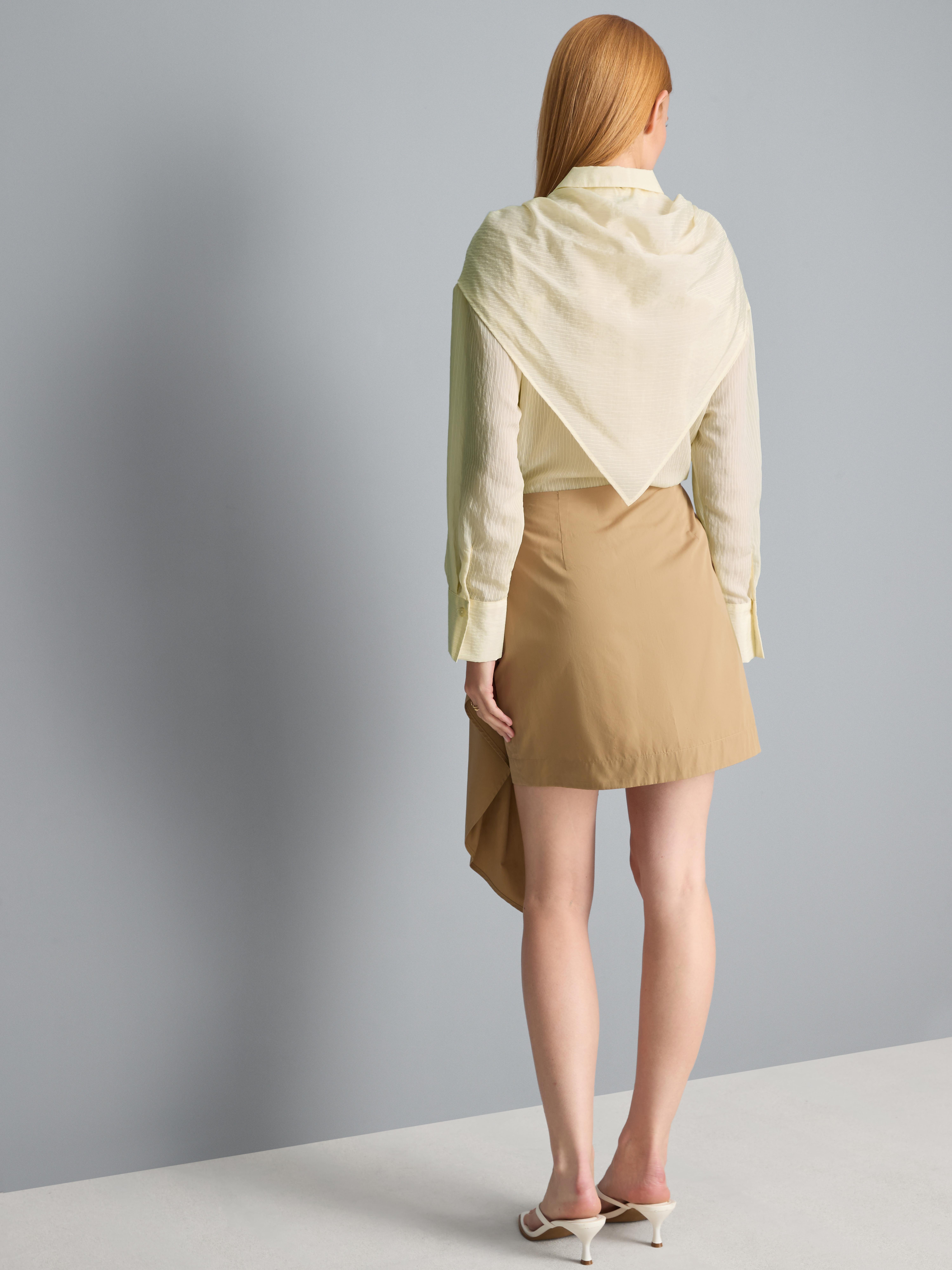 Textured Tie Neck Shirt