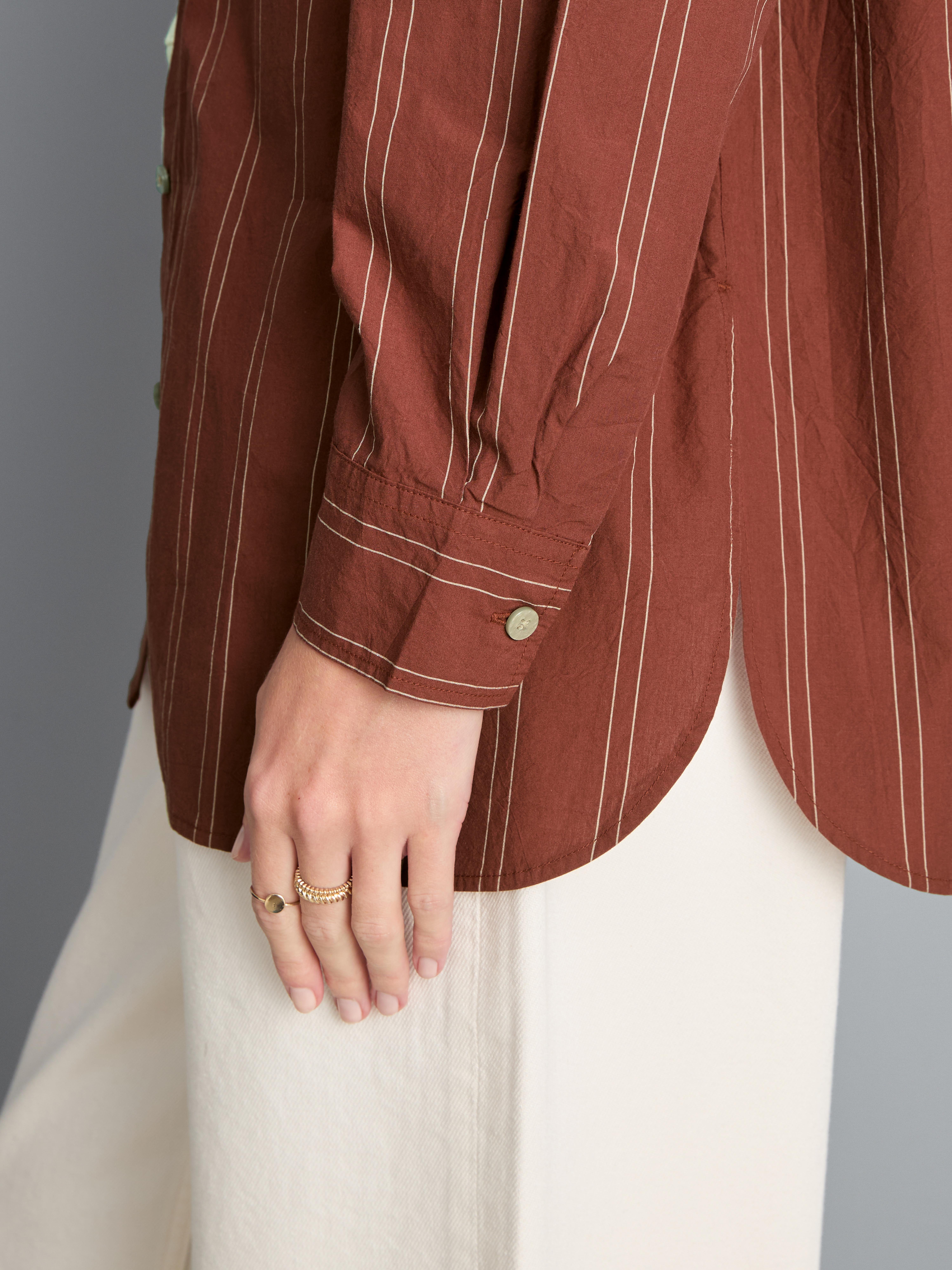 Chemise décontractée en coton à rayures