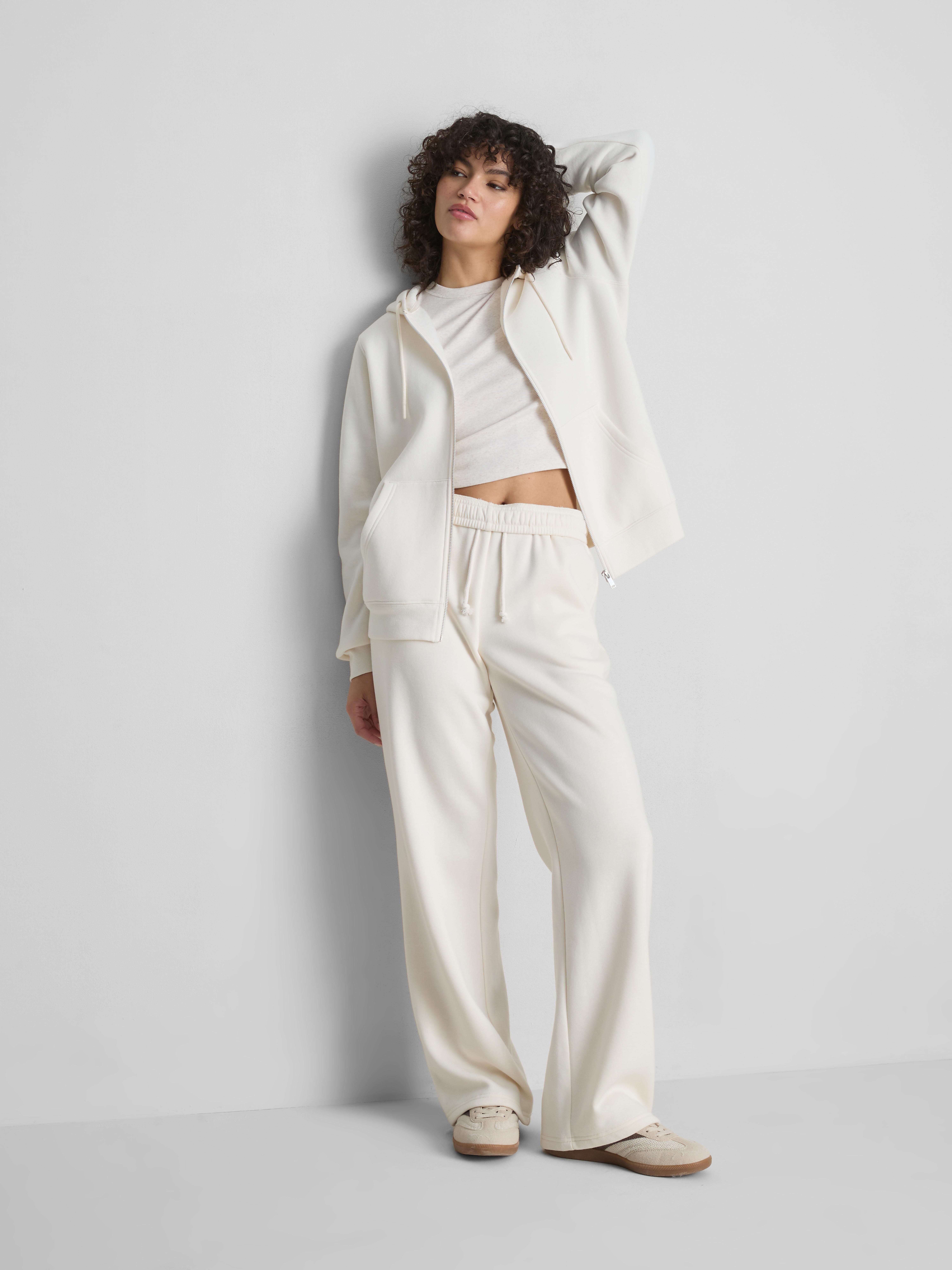 Felpa basic con cappuccio e zip in misto cotone