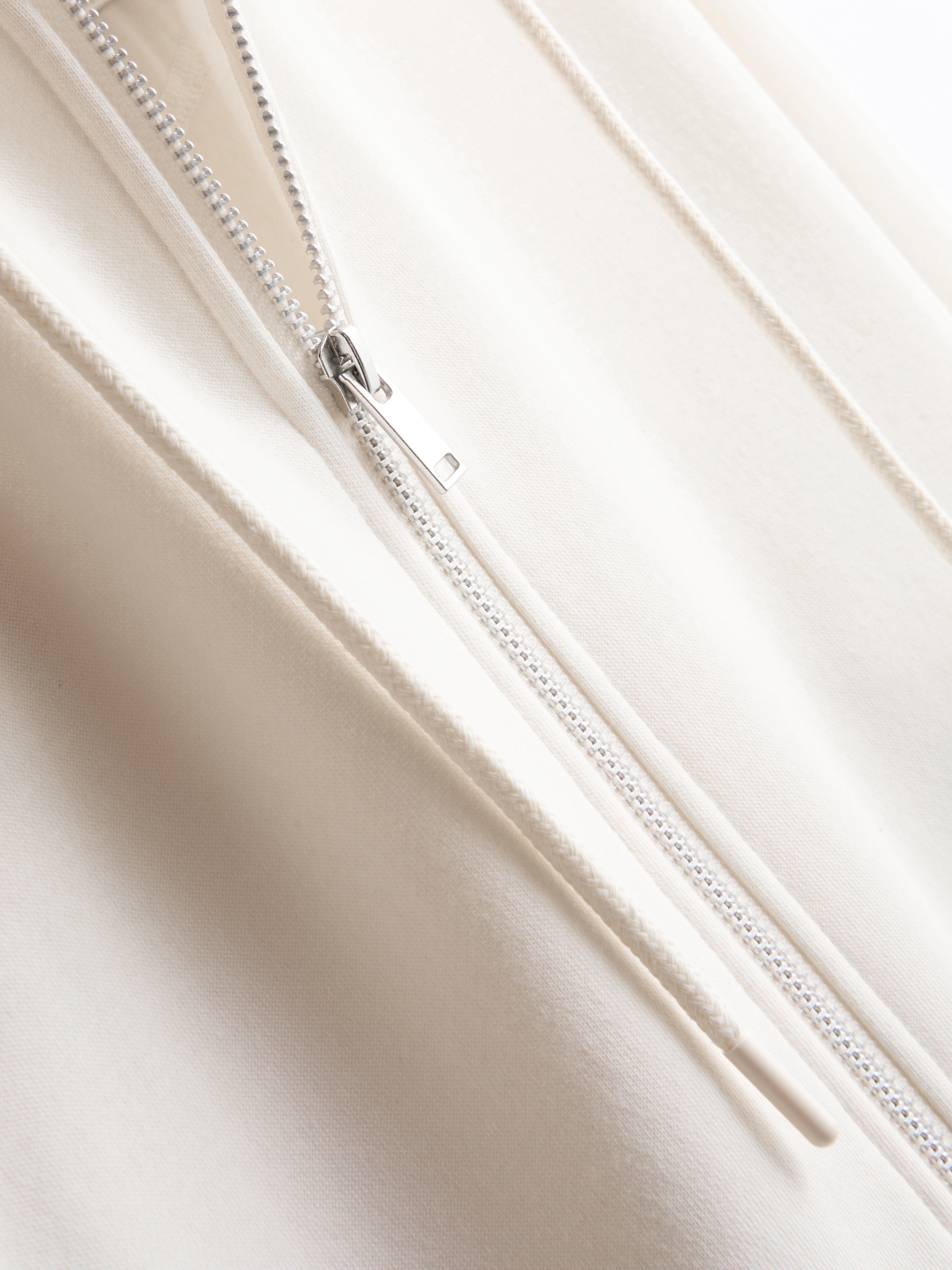 Essential Cotton Blend Zip Through Hoodie