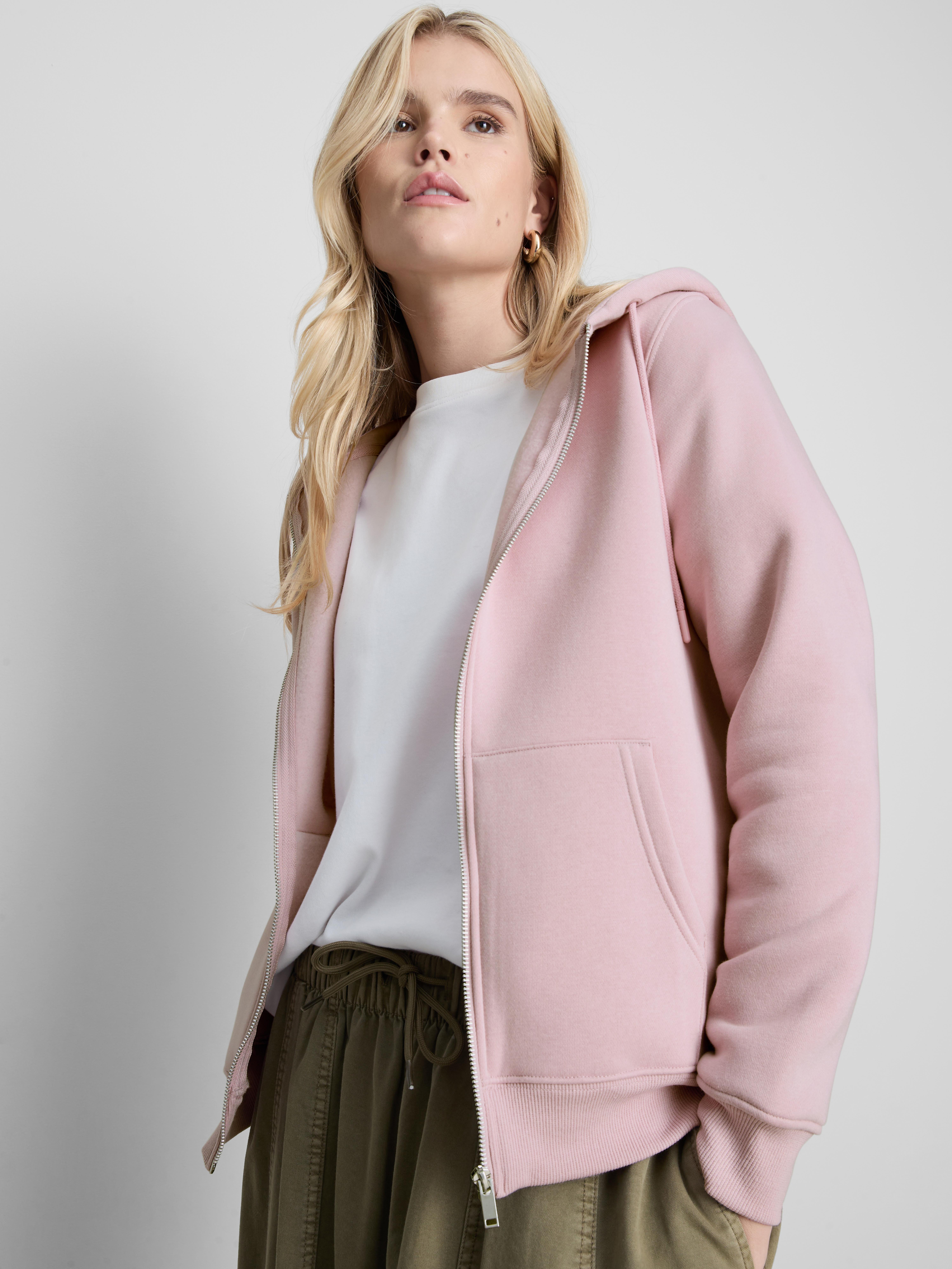 Essential Cotton Blend Zip Through Hoodie