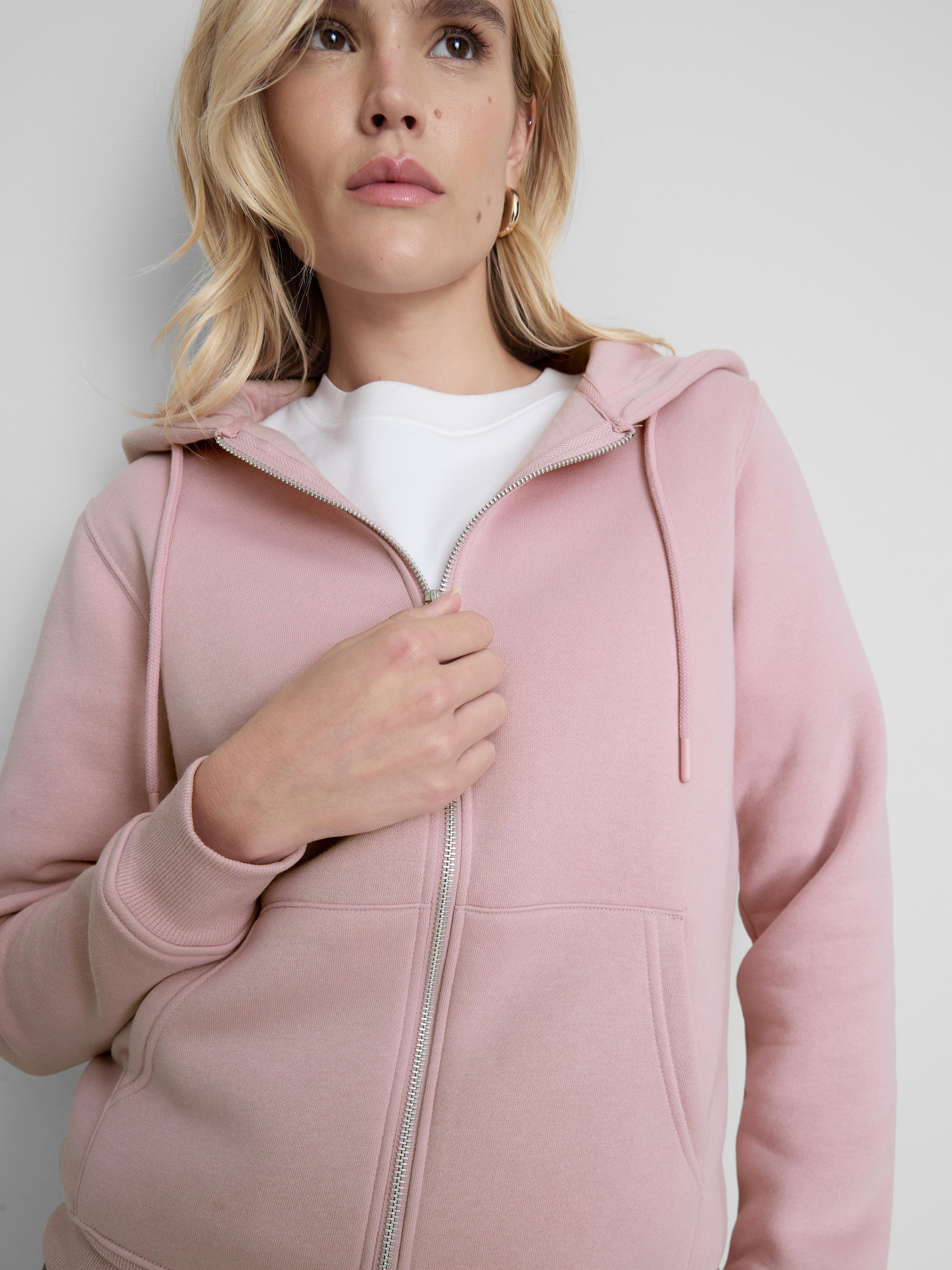 Essential Cotton Blend Zip Through Hoodie