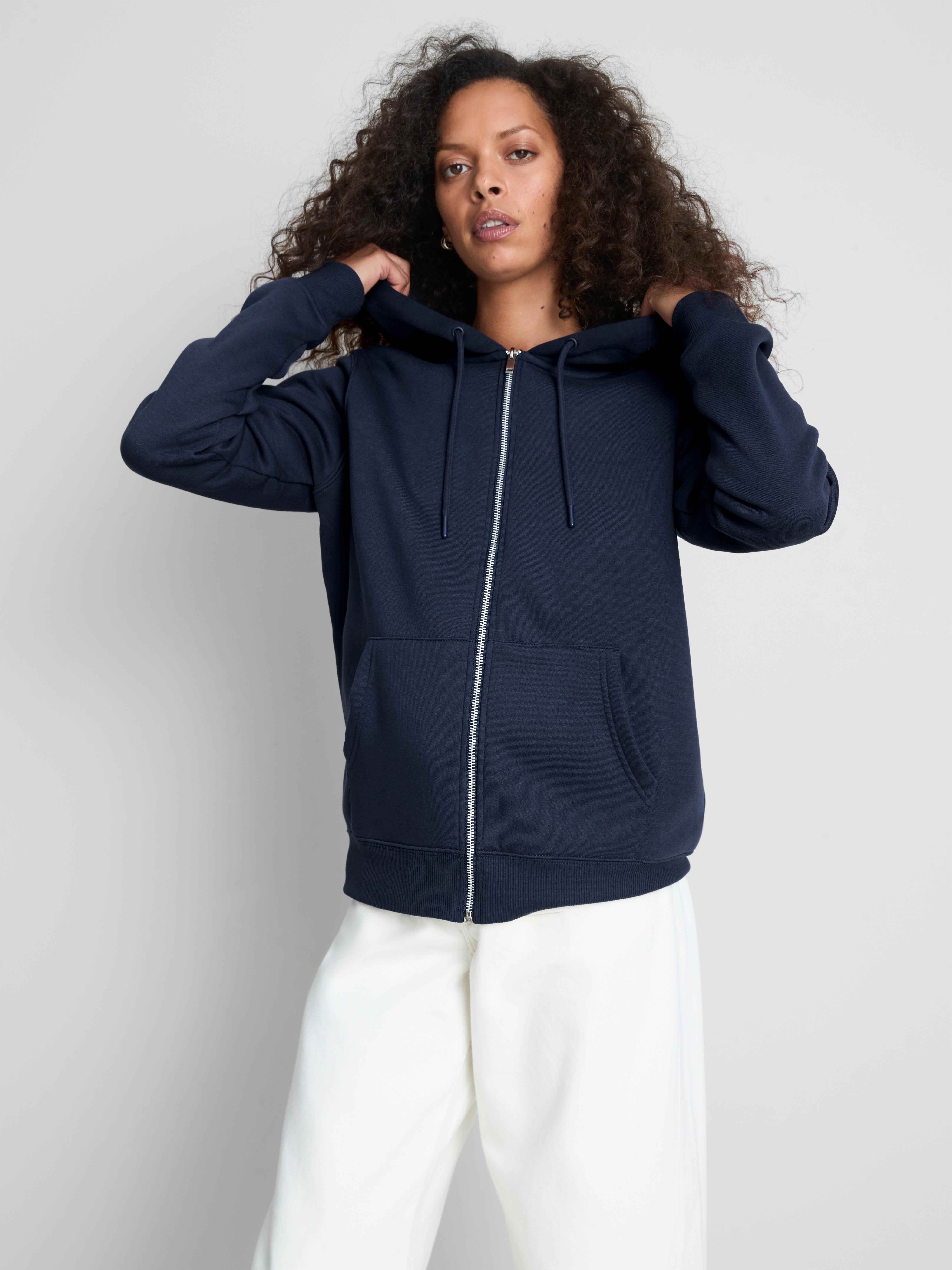 Essential Cotton Blend Zip Through Hoodie