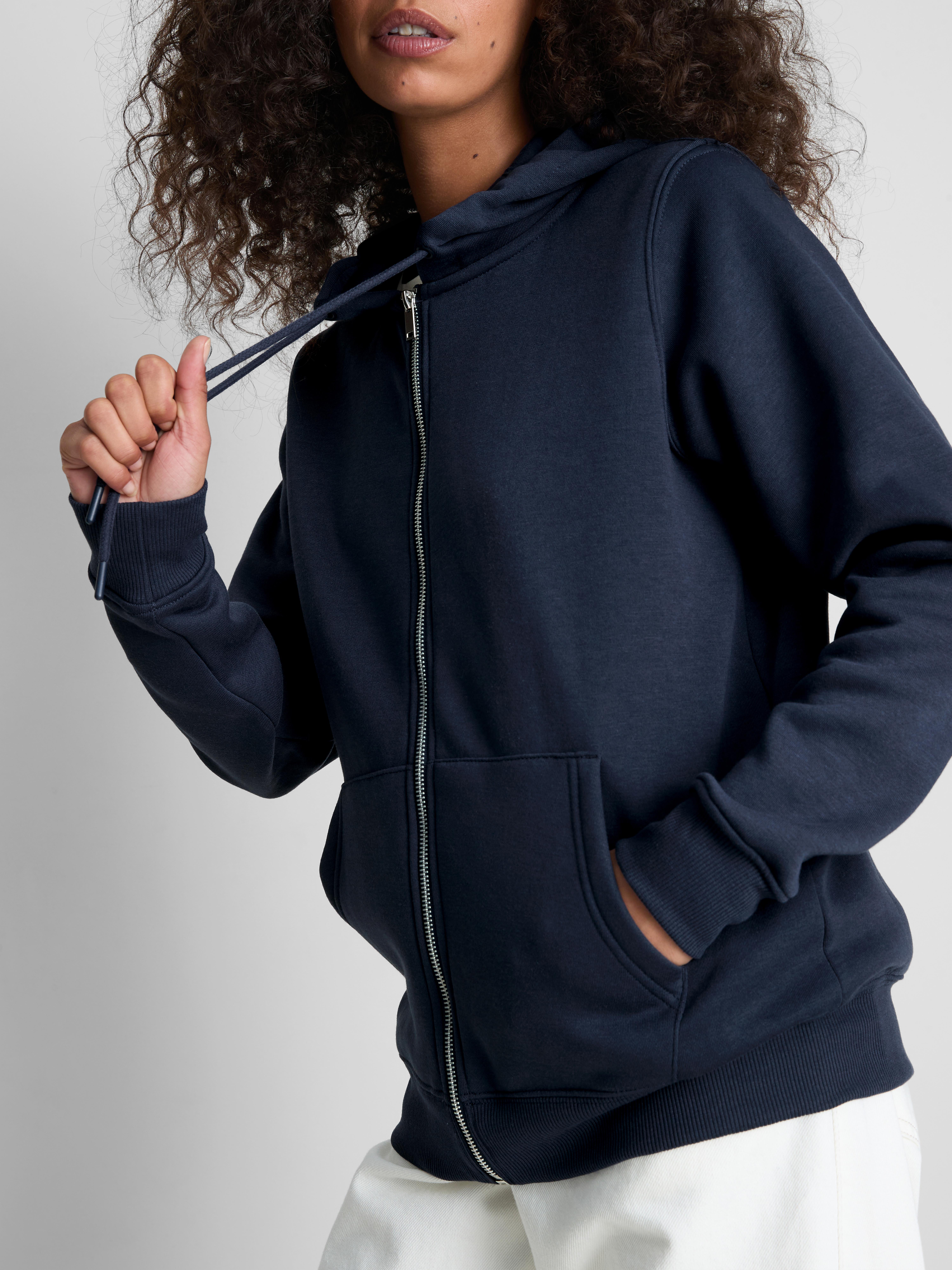 Essential Cotton Blend Zip Through Hoodie