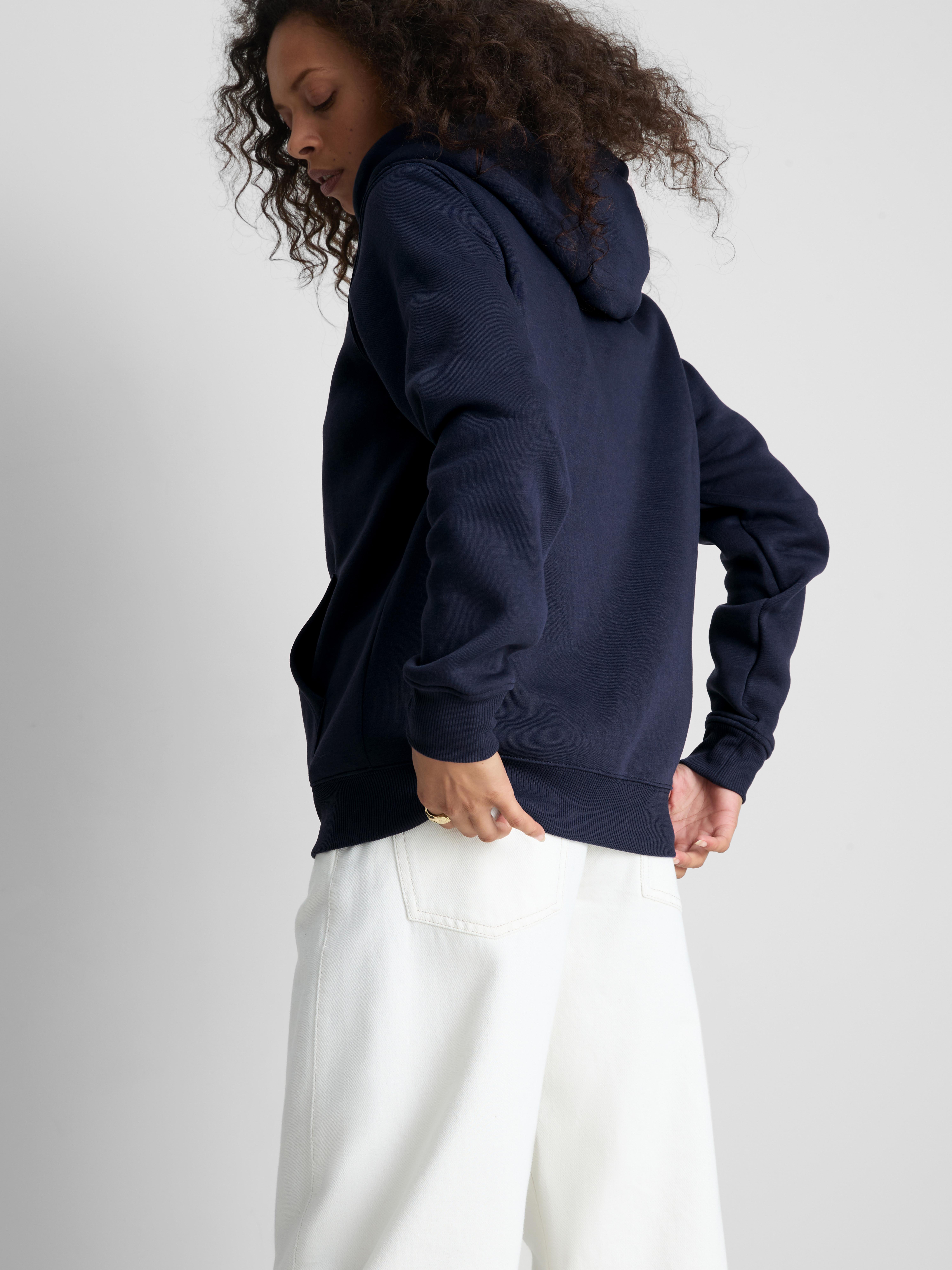 Essential Cotton Blend Zip Through Hoodie