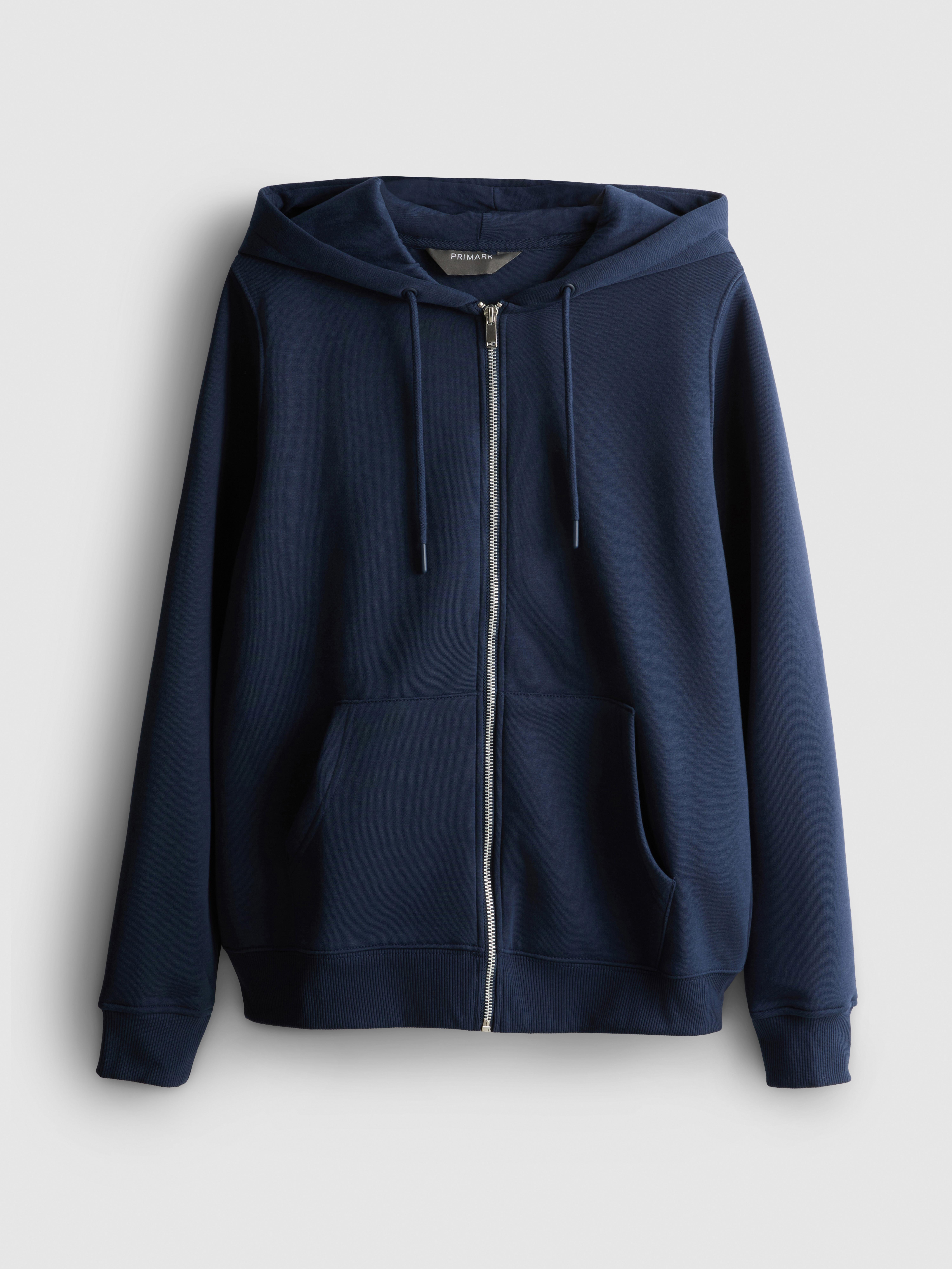 Essential Cotton Blend Zip Through Hoodie