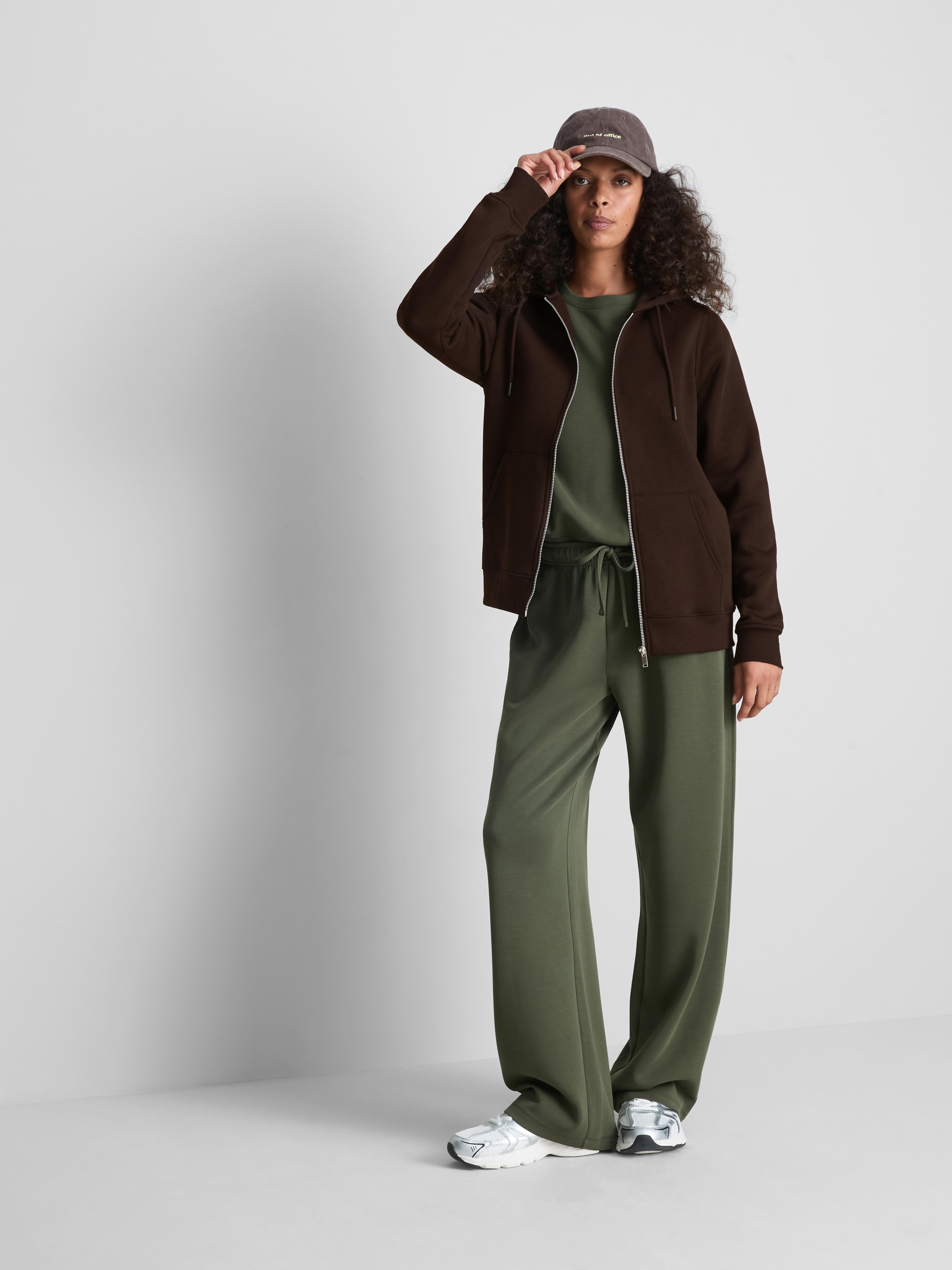 Essential Cotton Blend Zip Through Hoodie