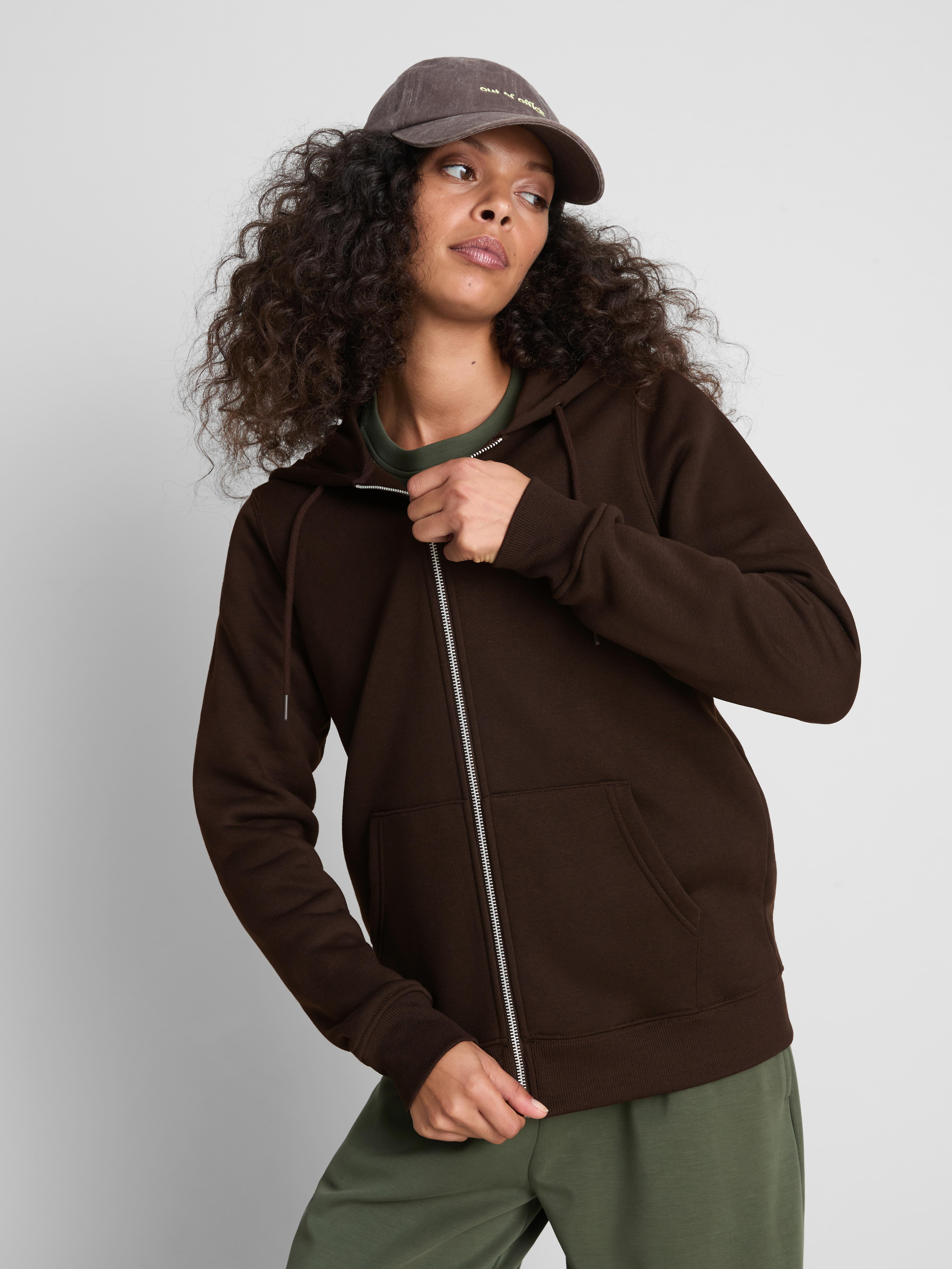 Essential Hoodie aus Baumwollmischung mit Reißverschluss