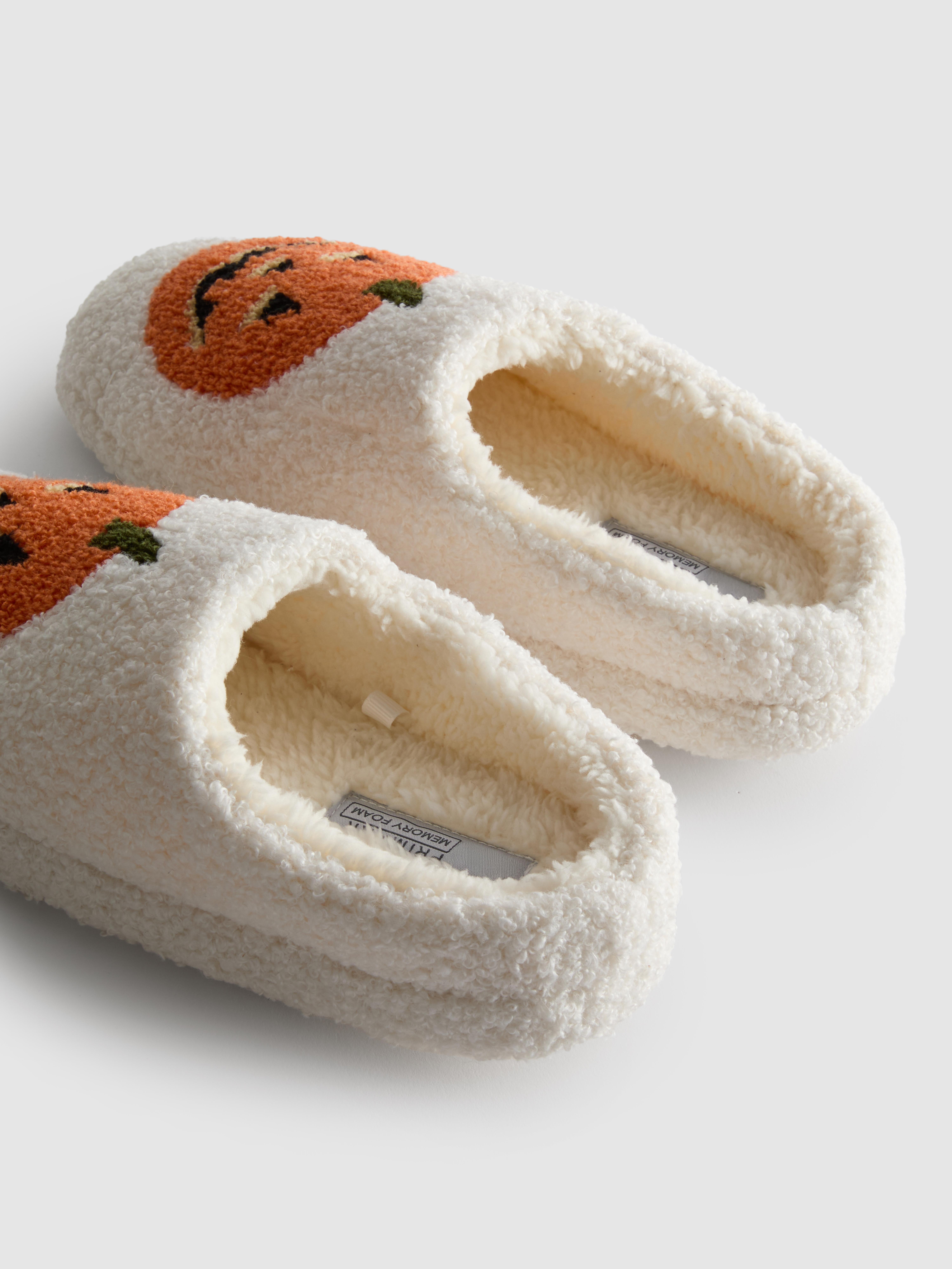 Borg Pumpkin Mule Slippers
