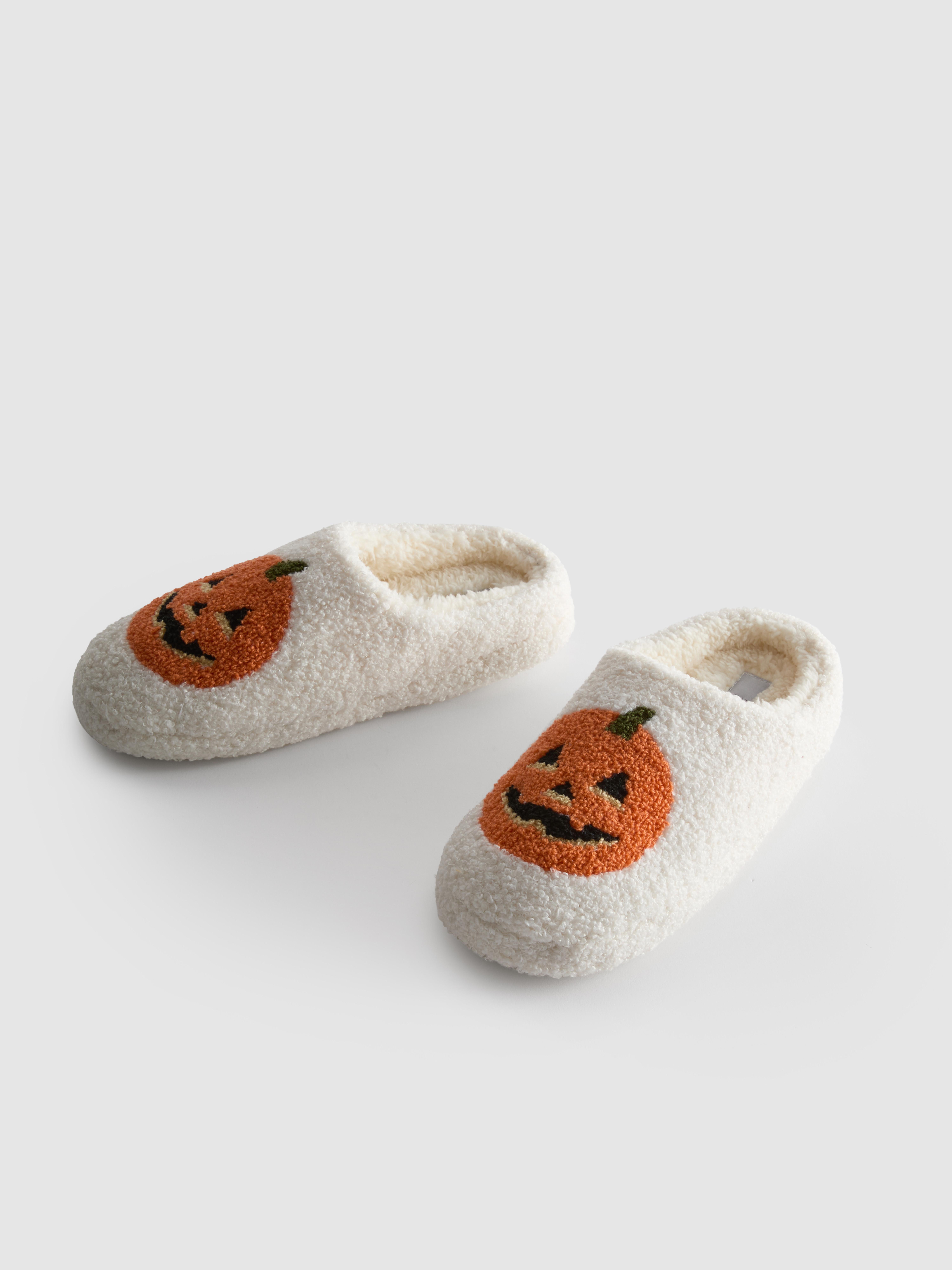 Borg Pumpkin Mule Slippers