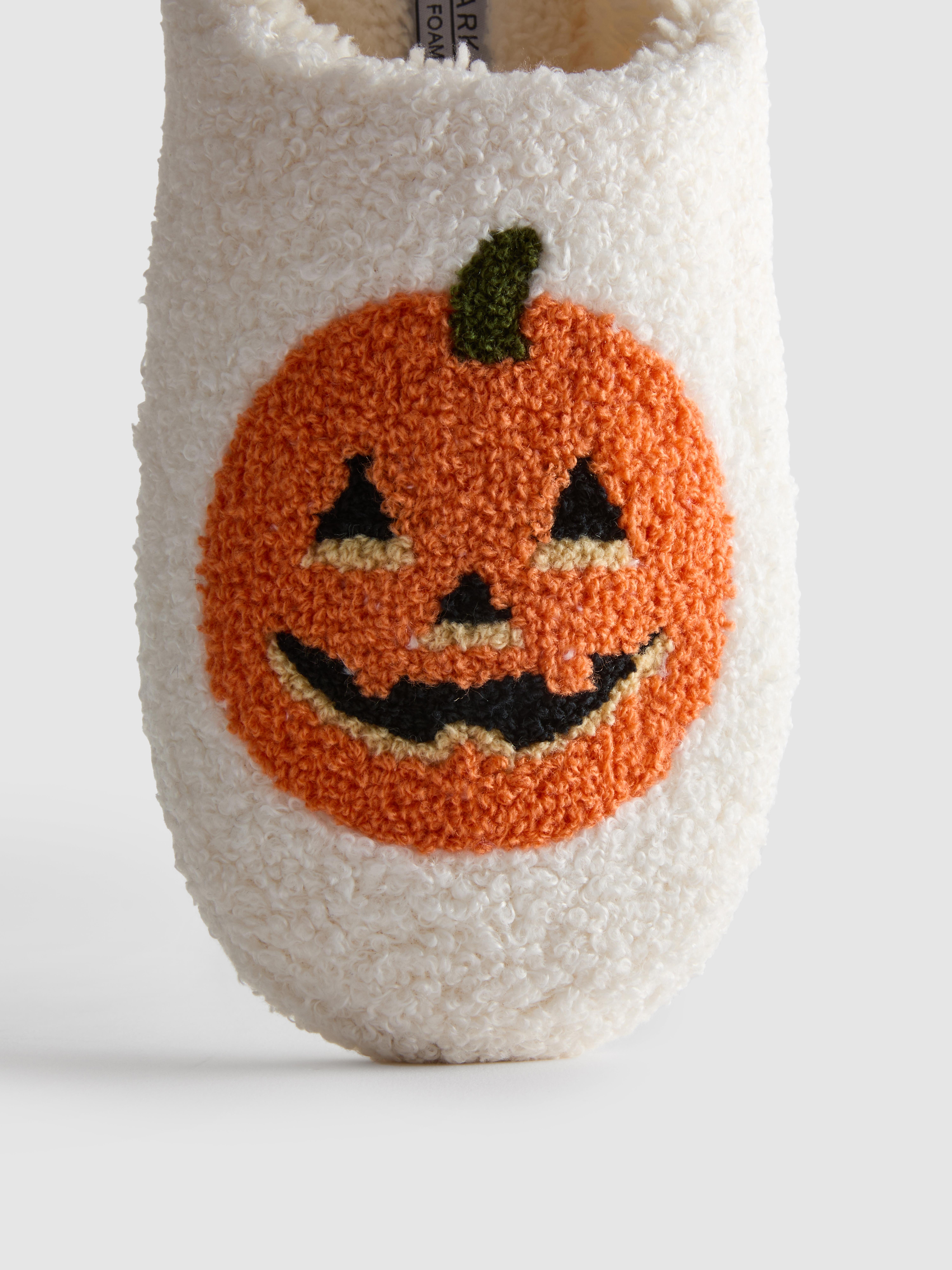 Borg Pumpkin Mule Slippers