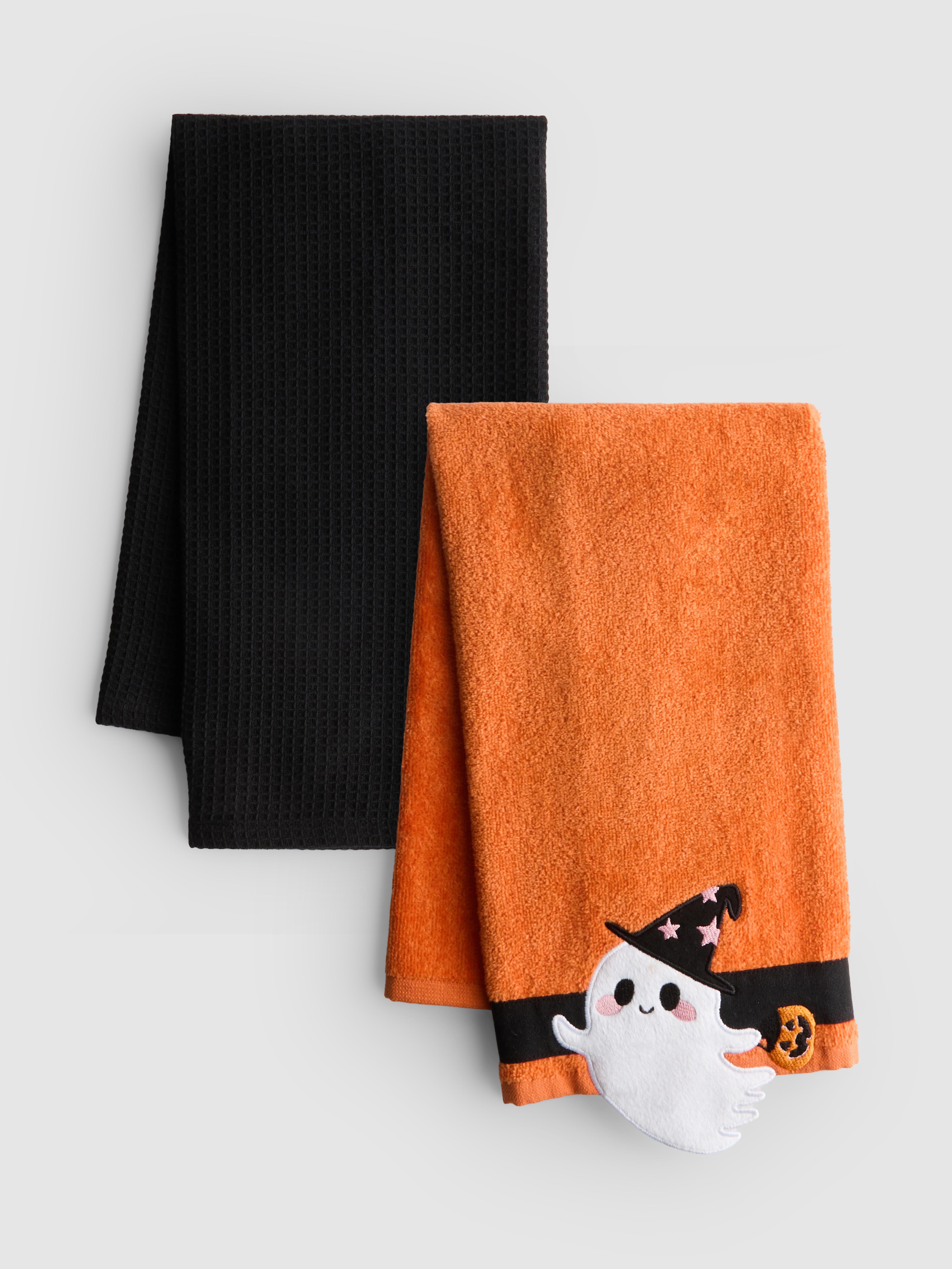 2pk Halloween Tea Towels
