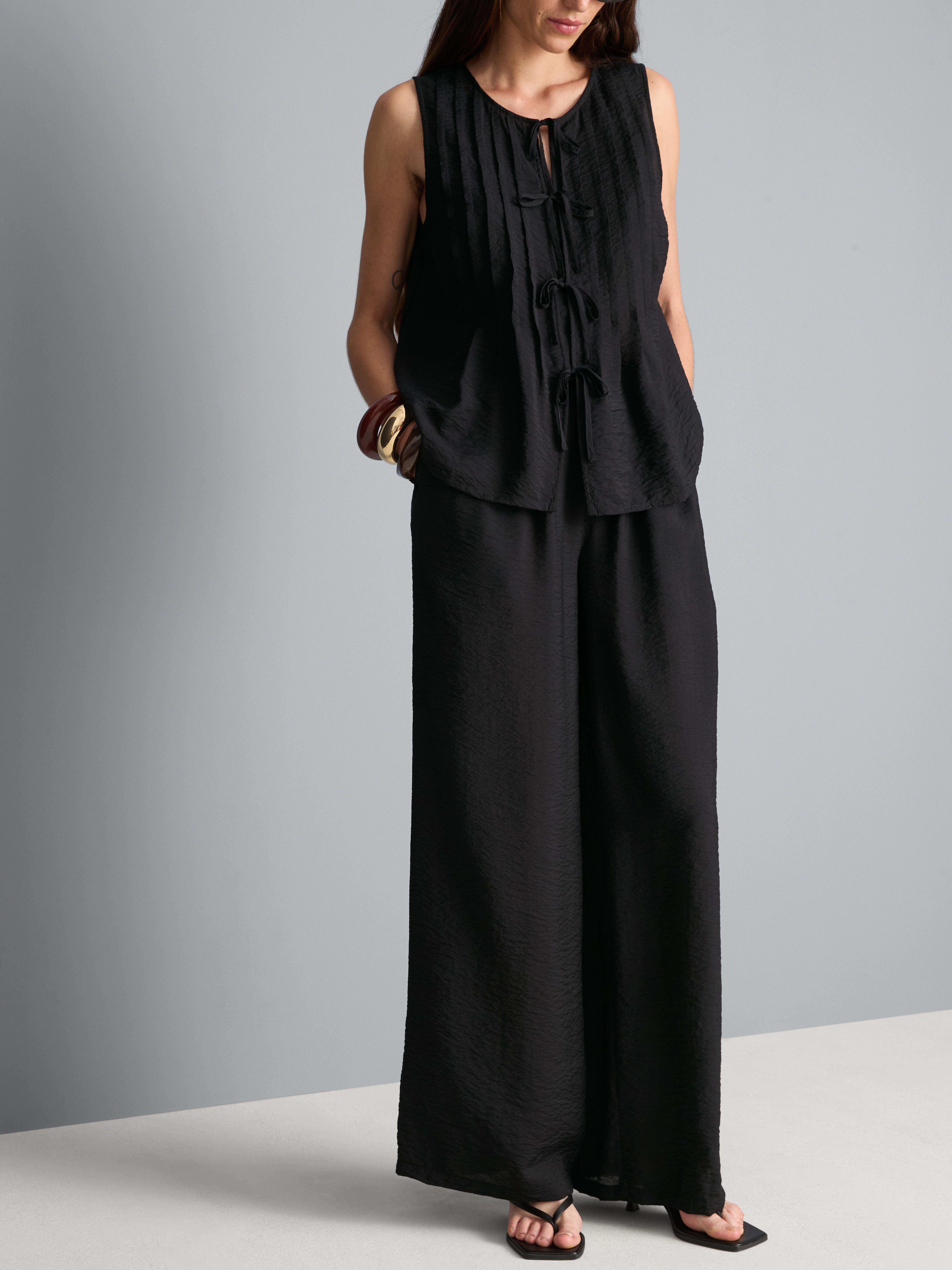Pantalon large froncé