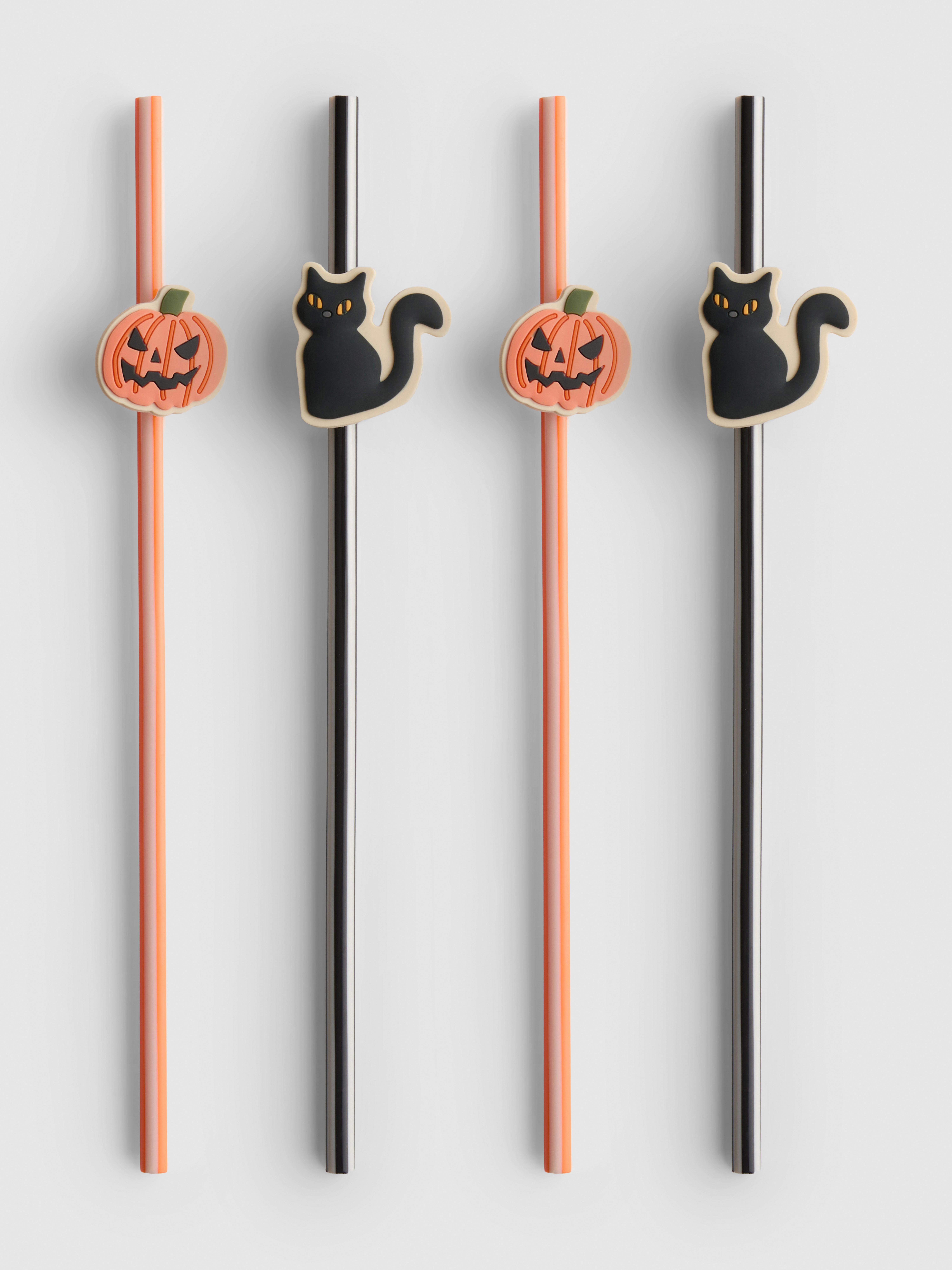 Lot de 4 pailles à personnages d'Halloween