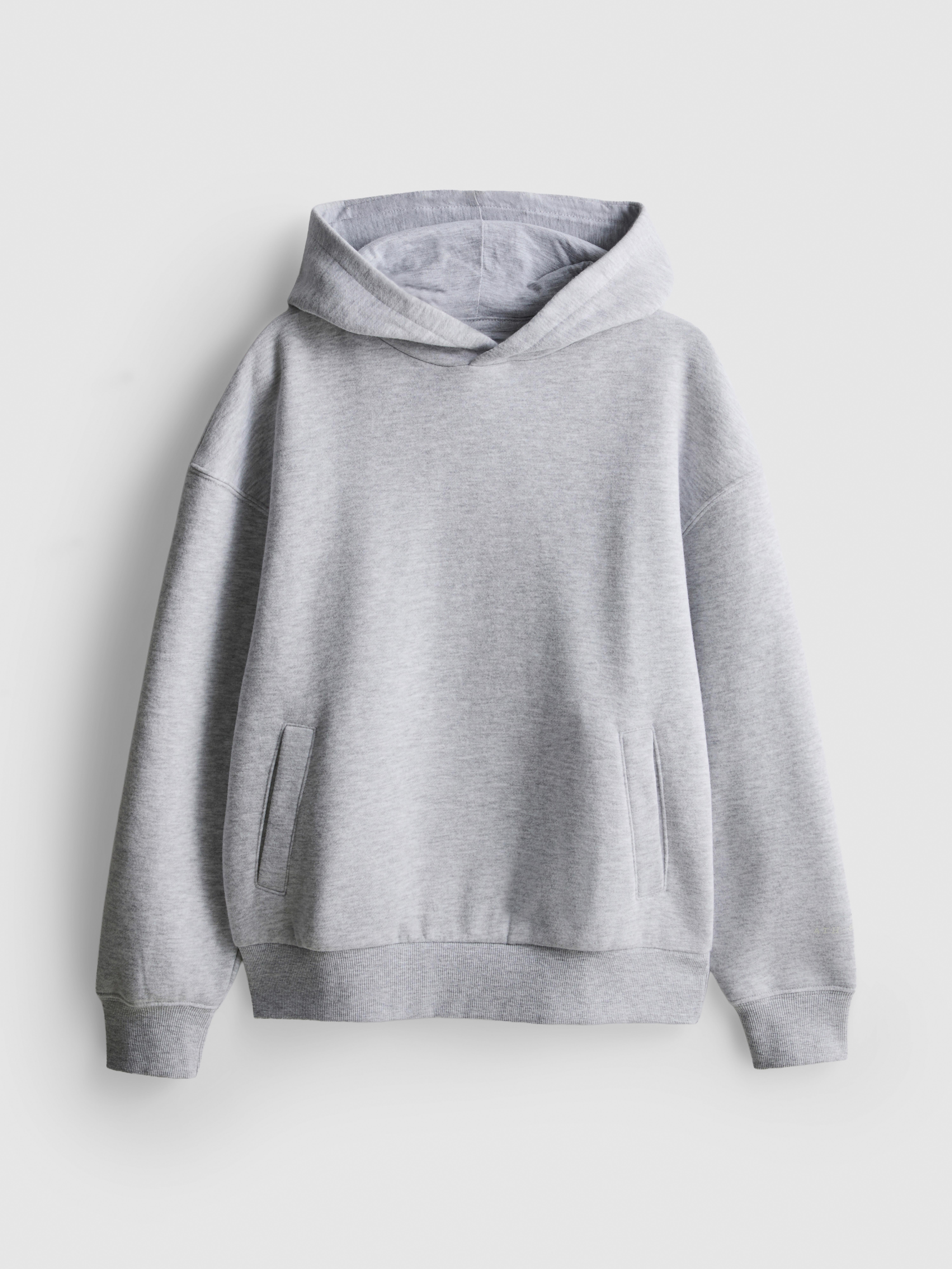 7-15 jr | Hoodie van voornamelijk katoen Gemêleerd grijs