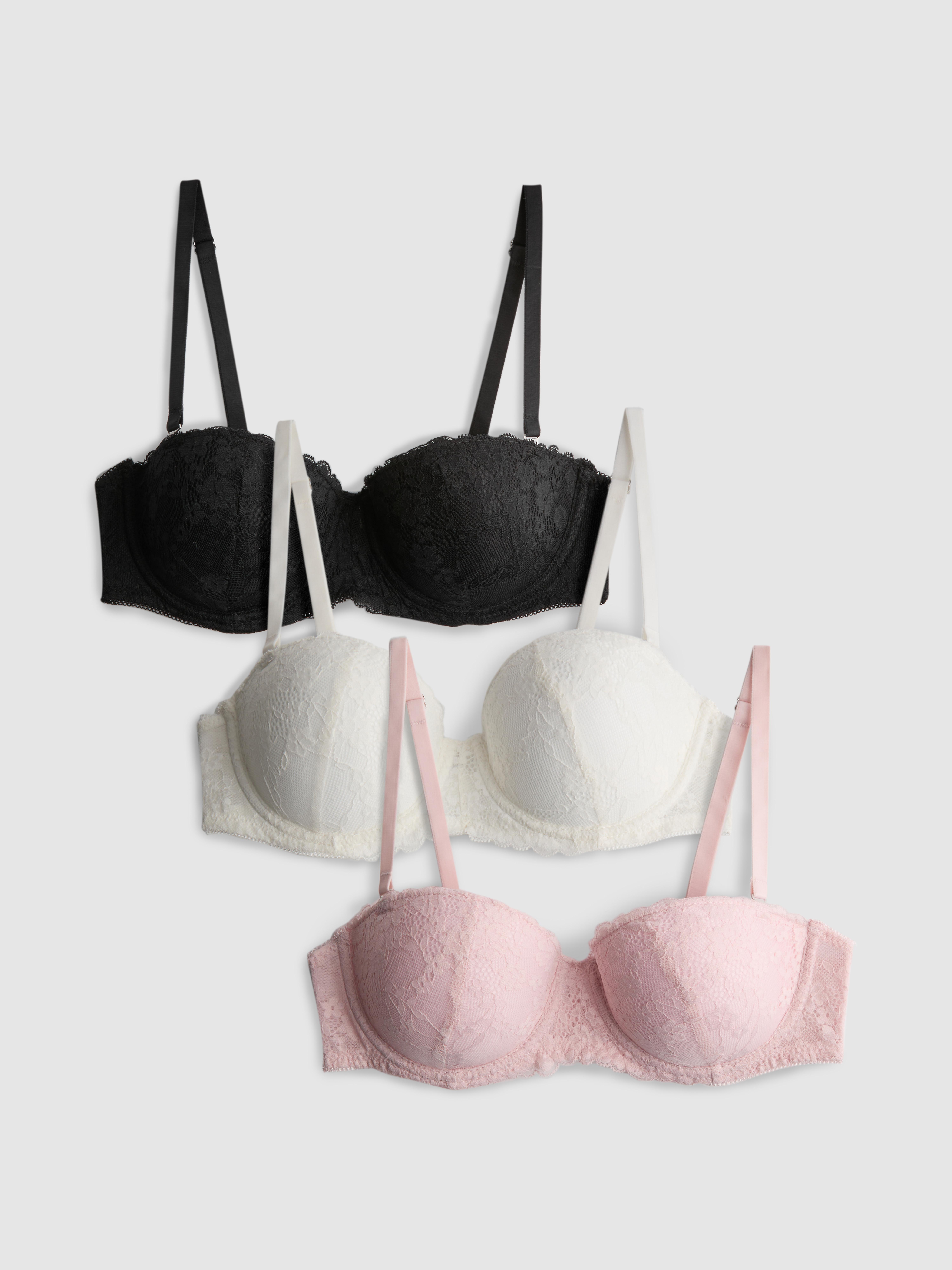 3pk A-E Allover Lace Balcony Bras