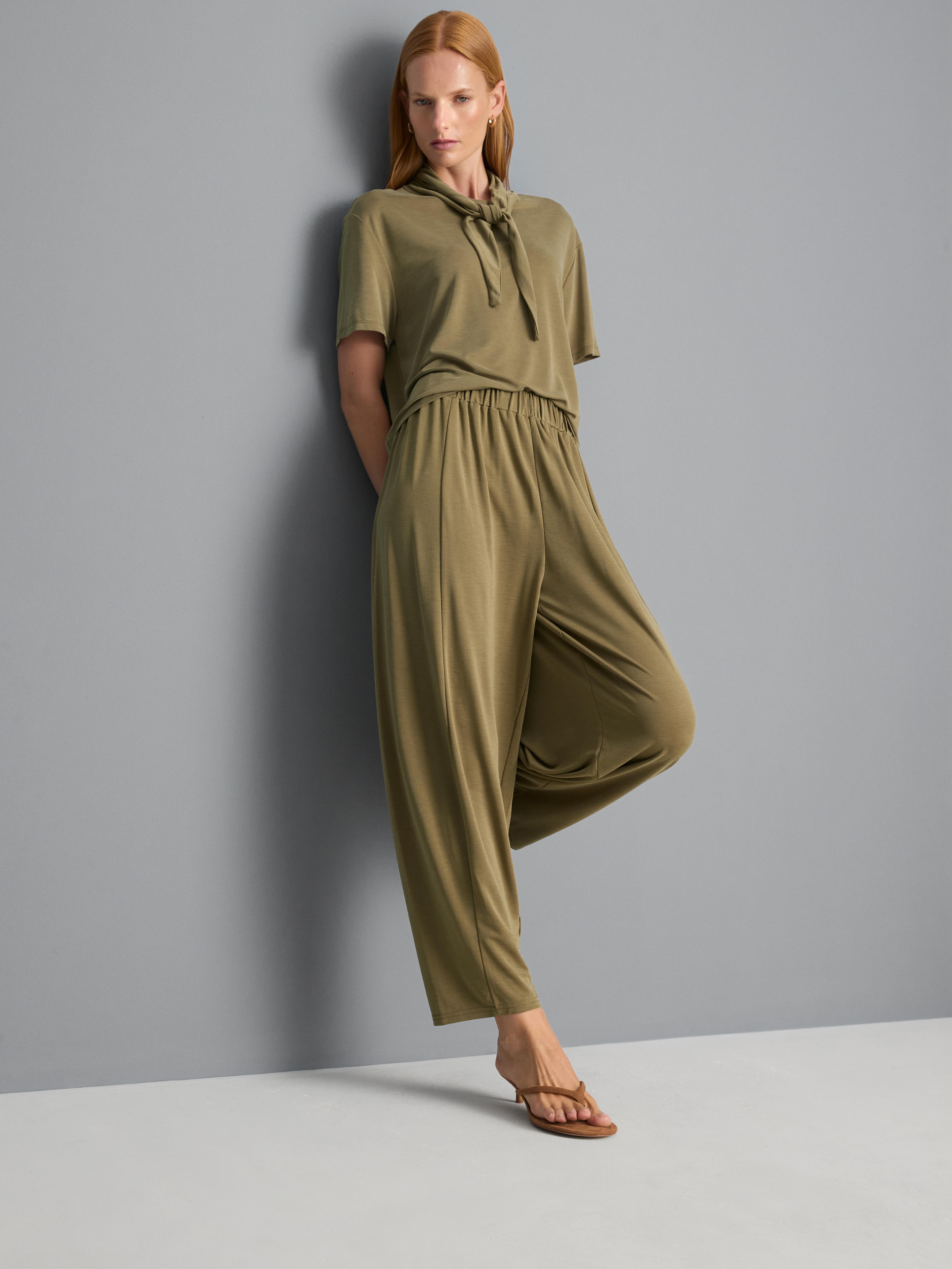 Jersey Cocoon Pants Olive