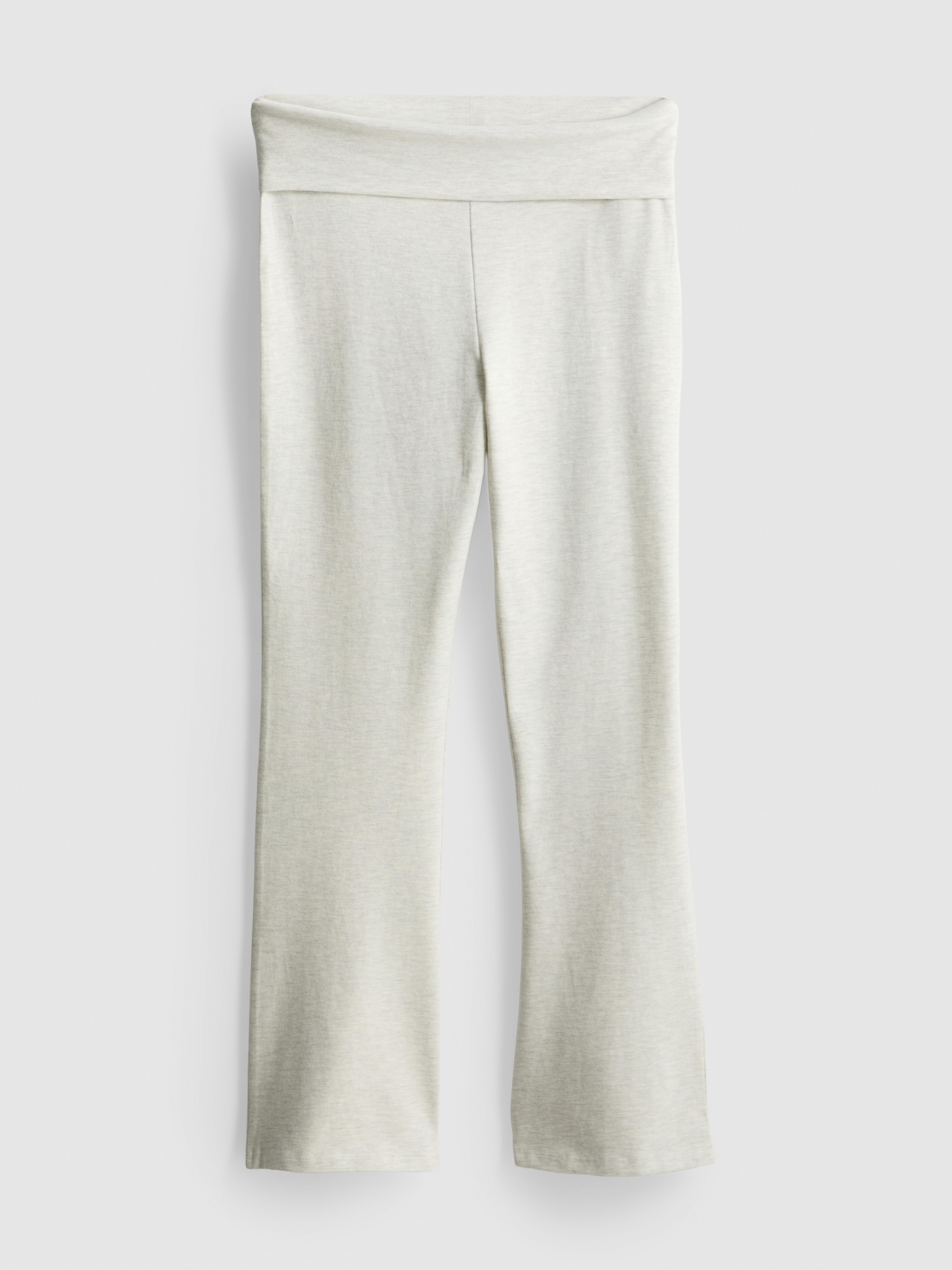 7-15 anos | Leggings boca sino cintura dobra algodão Cinzento marmoreado