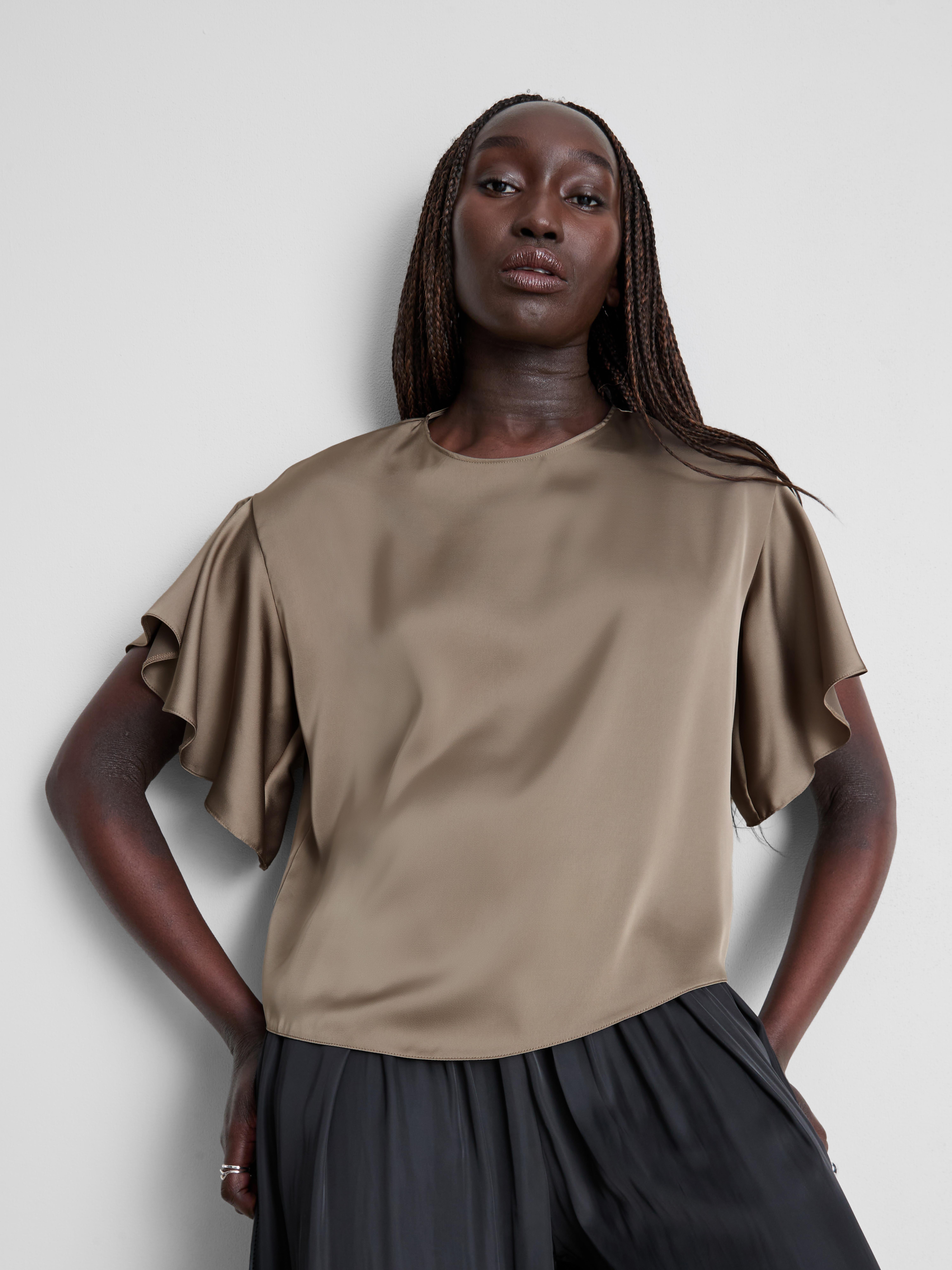 Short Sleeve Satin T-Shirt
