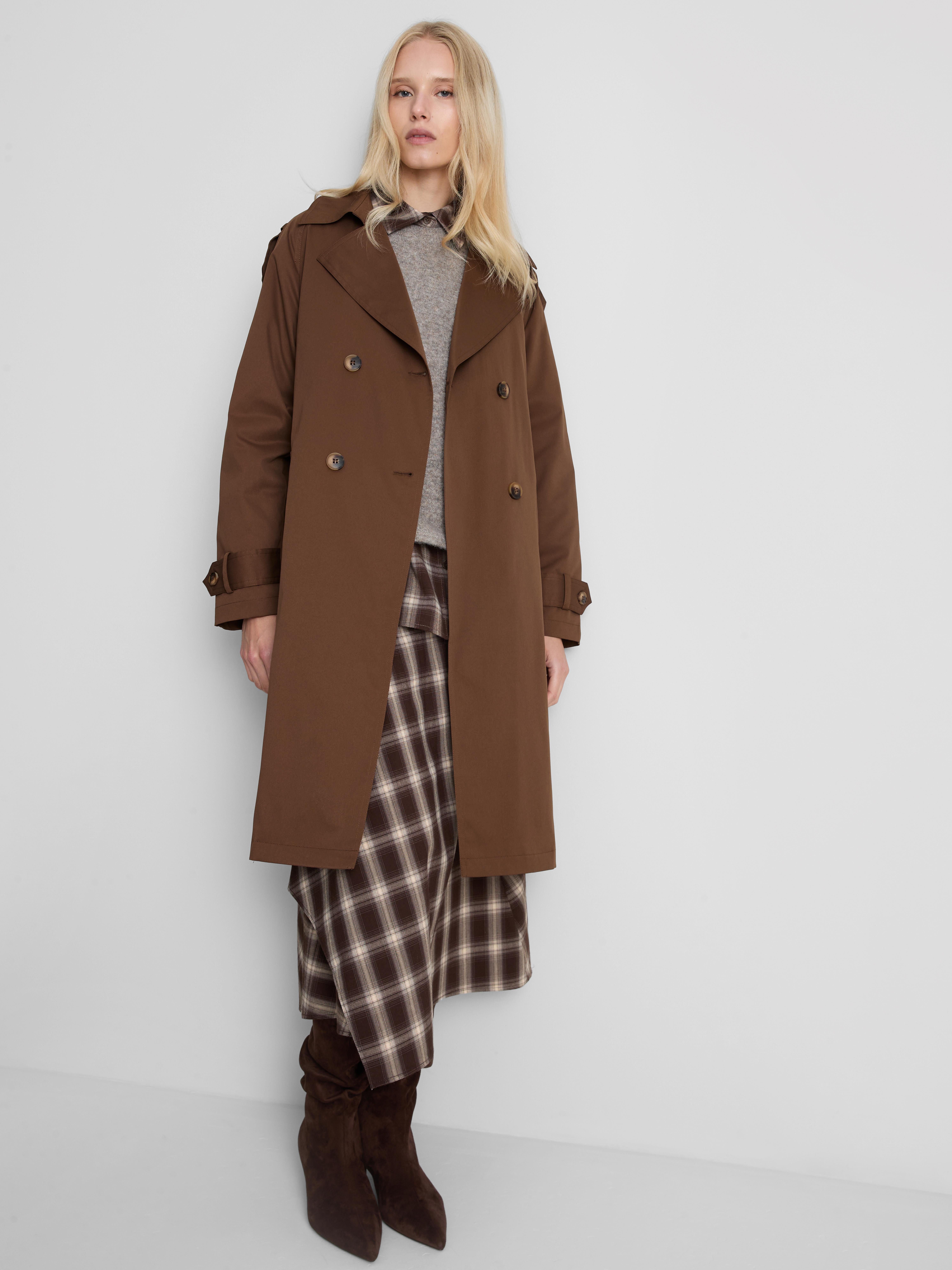 By Coleen Double Breasted Midi Trench Coat