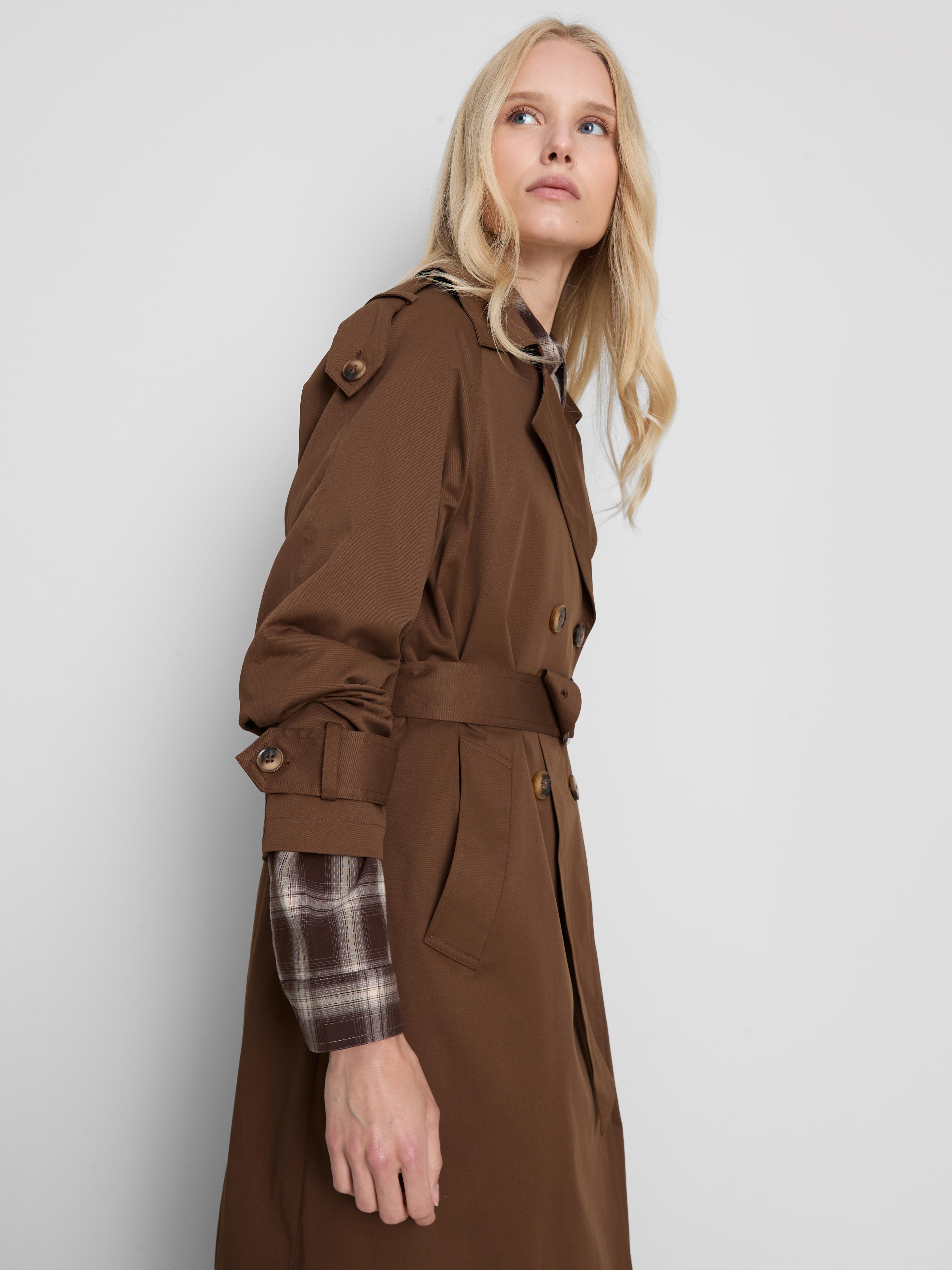 By Coleen Double Breasted Midi Trench Coat