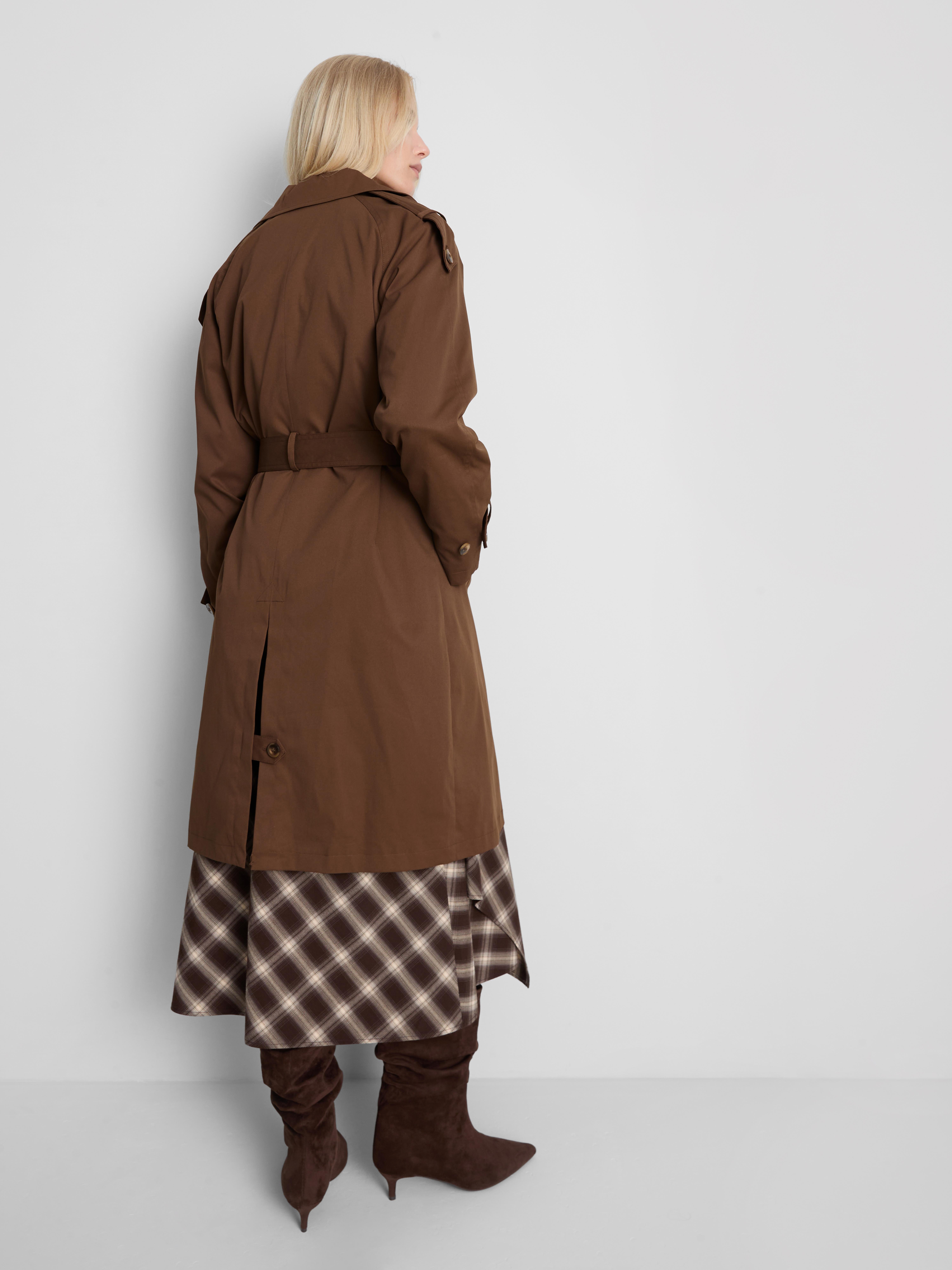 By Coleen Double Breasted Midi Trench Coat