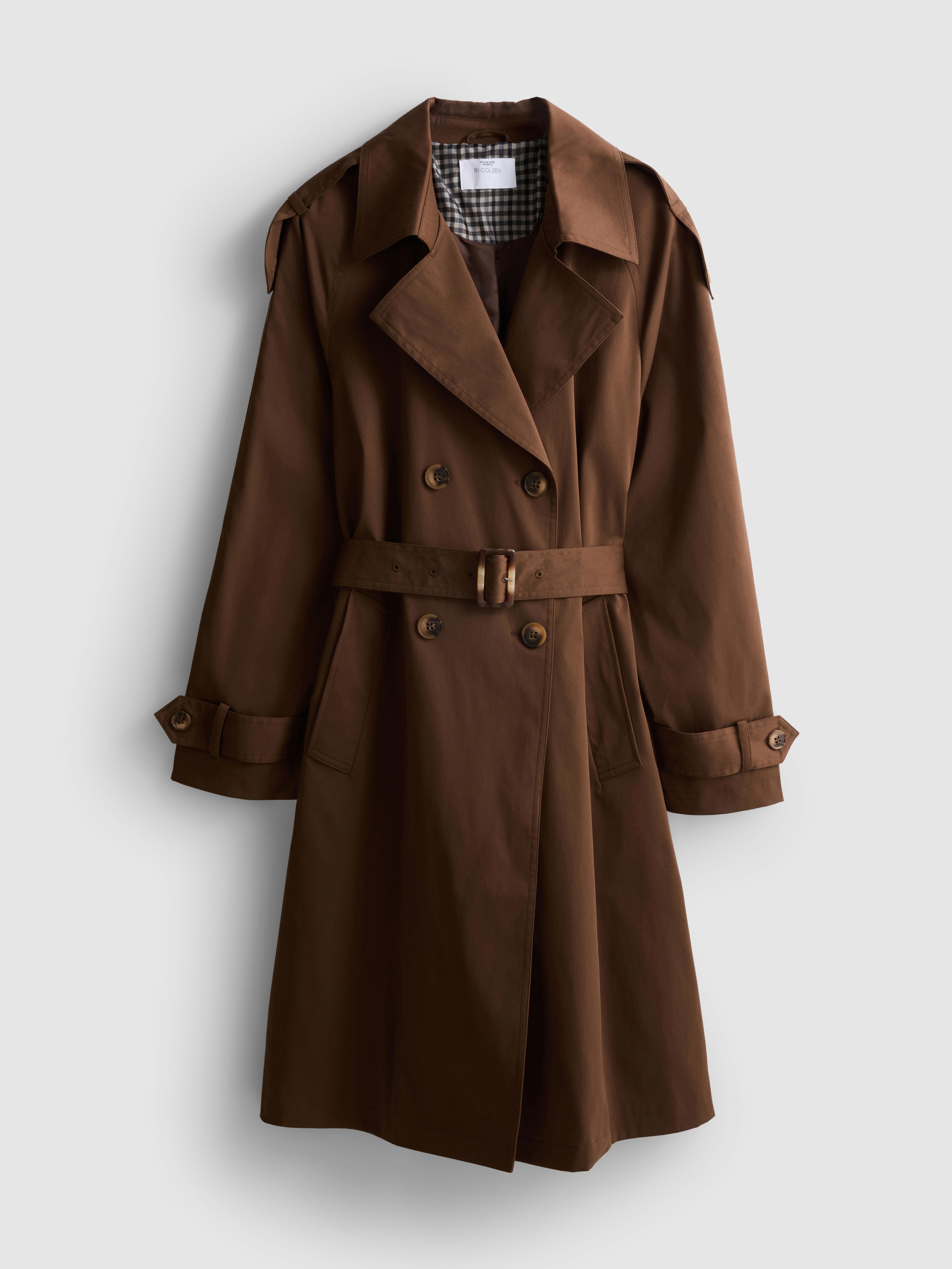 By Coleen Double Breasted Midi Trench Coat